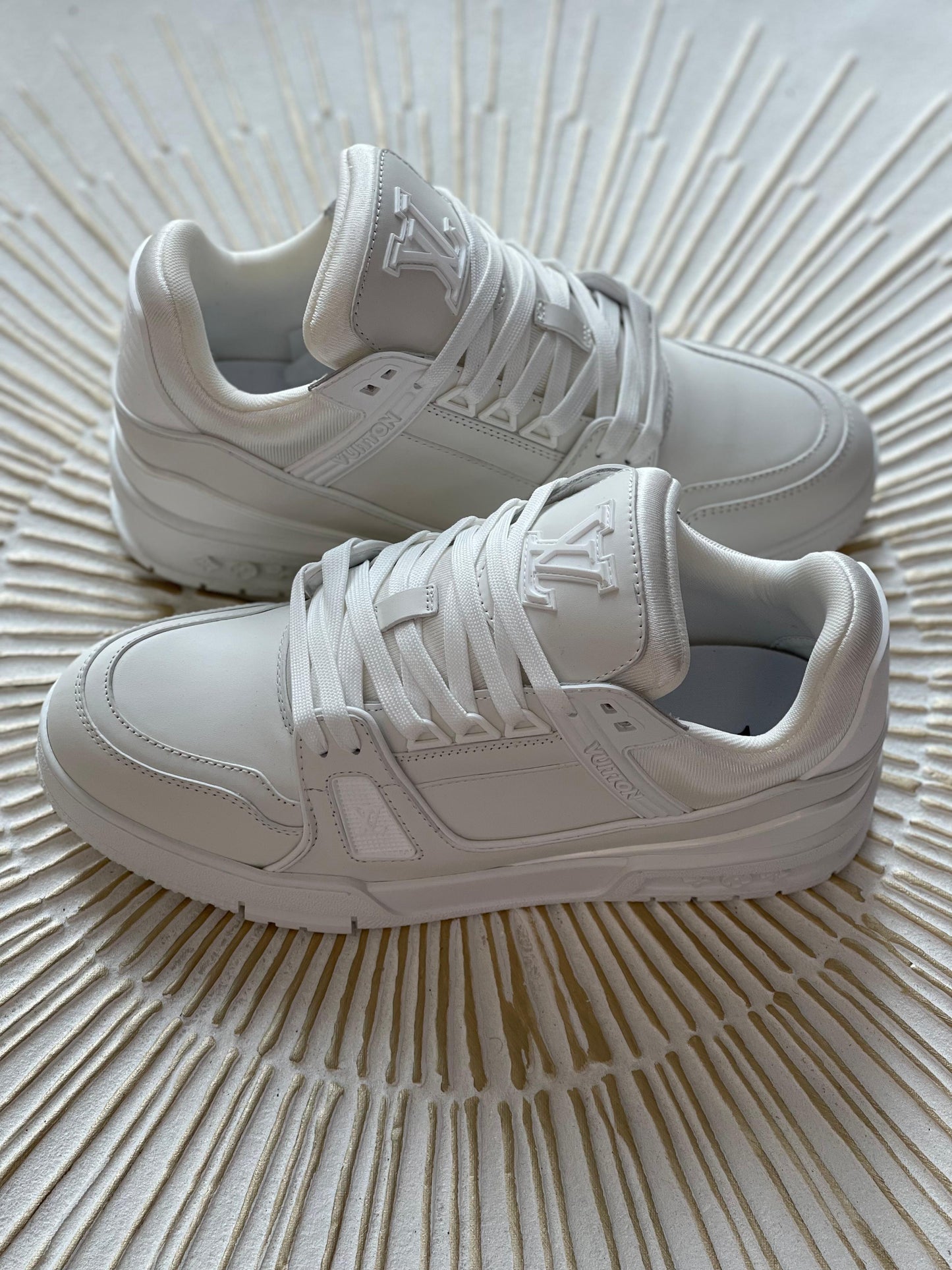 Louis Vuitton LV Trainer Sneaker – Triple White Calf Leather (Men’s)