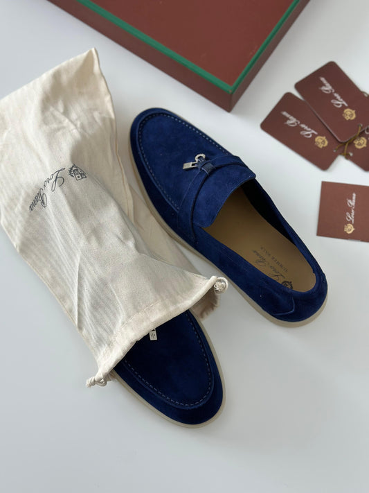 Loro Piana Summer Charms Walk Loafer – True Dark Blue Suede
