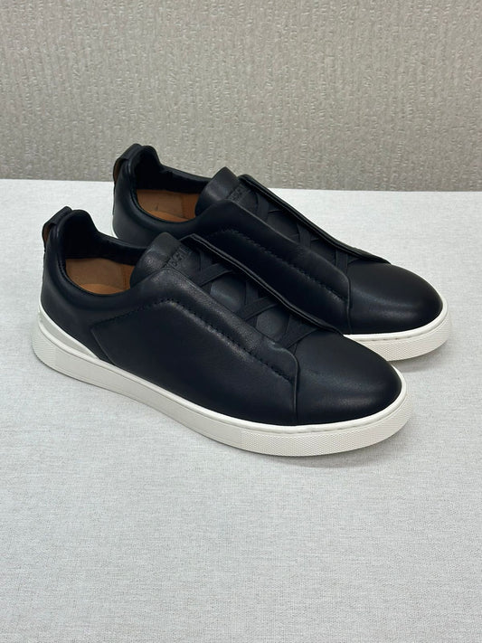 Premium luxury Zegna triple stitch Clean black/white sole