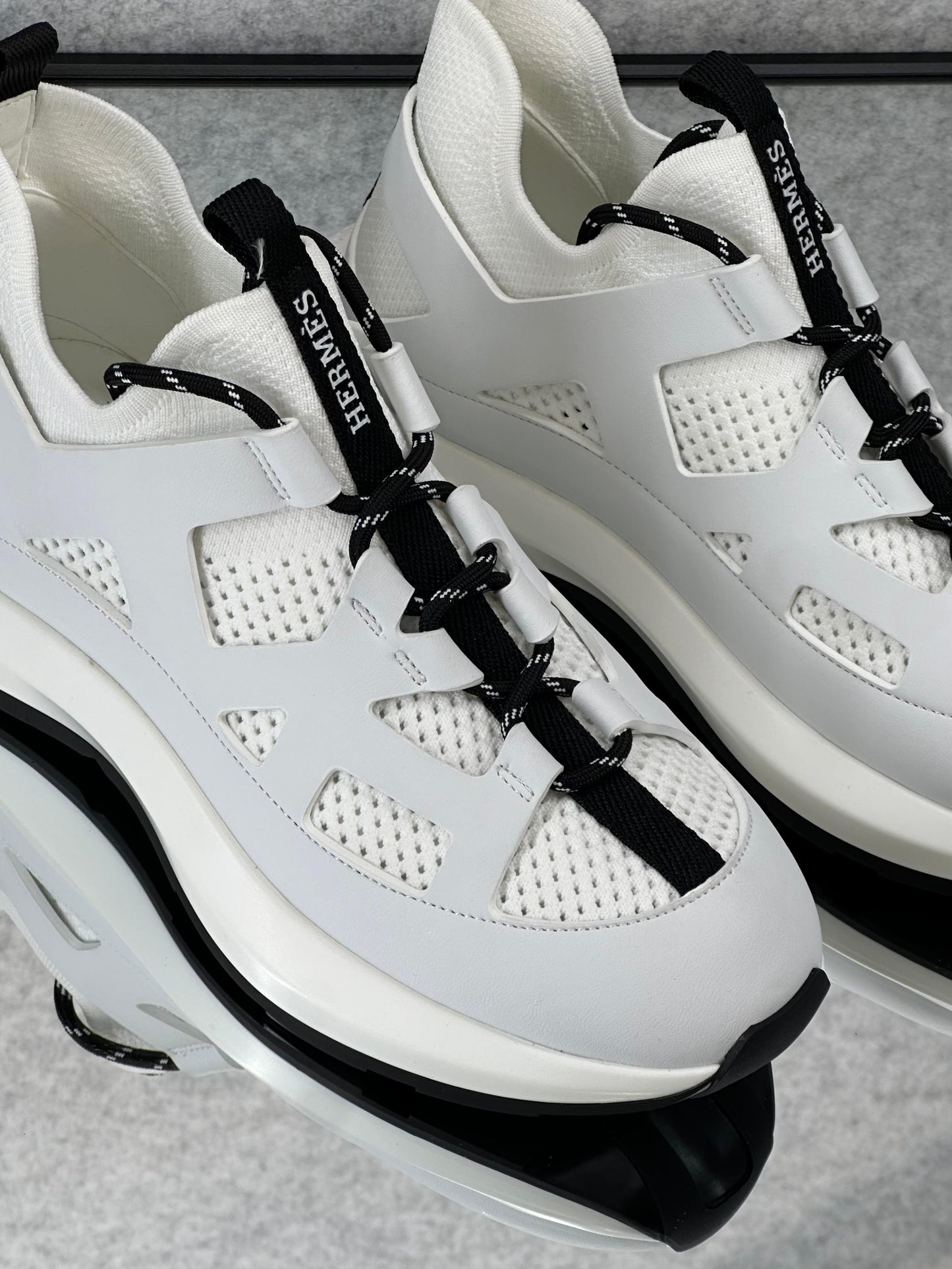 Hermès Katana sneaker in knit and calfskin