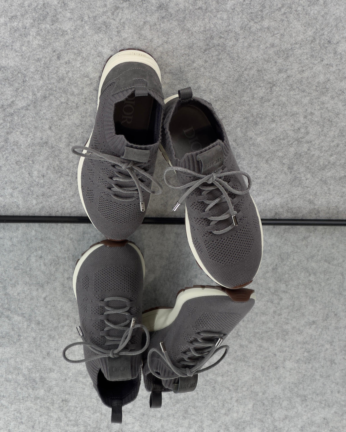 B80 Lounge sneakers, crafted from cashmere, wool, and silk knit with a suede panel.