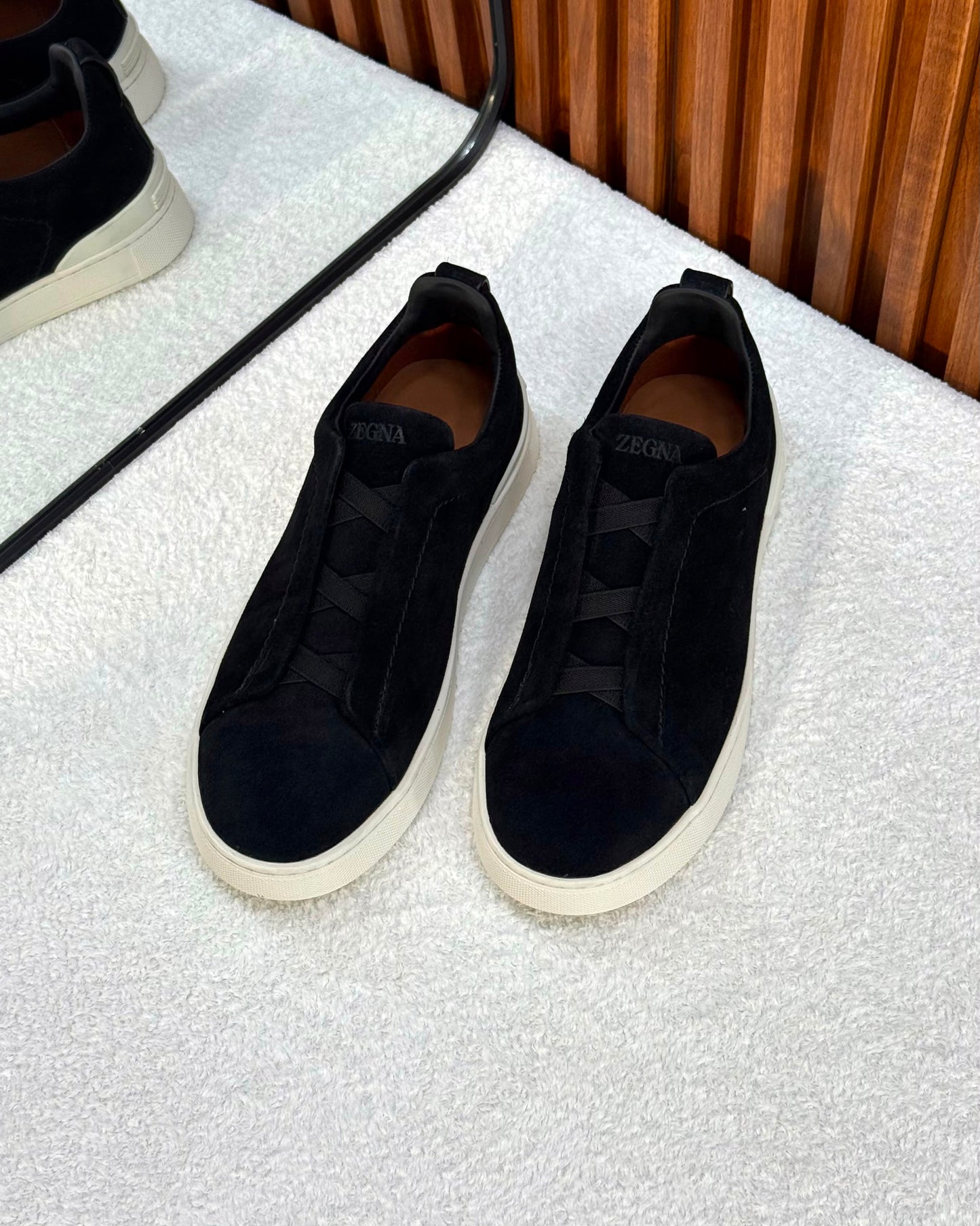 Zegna Triple Stitch™ sneakers, featuring a black suede