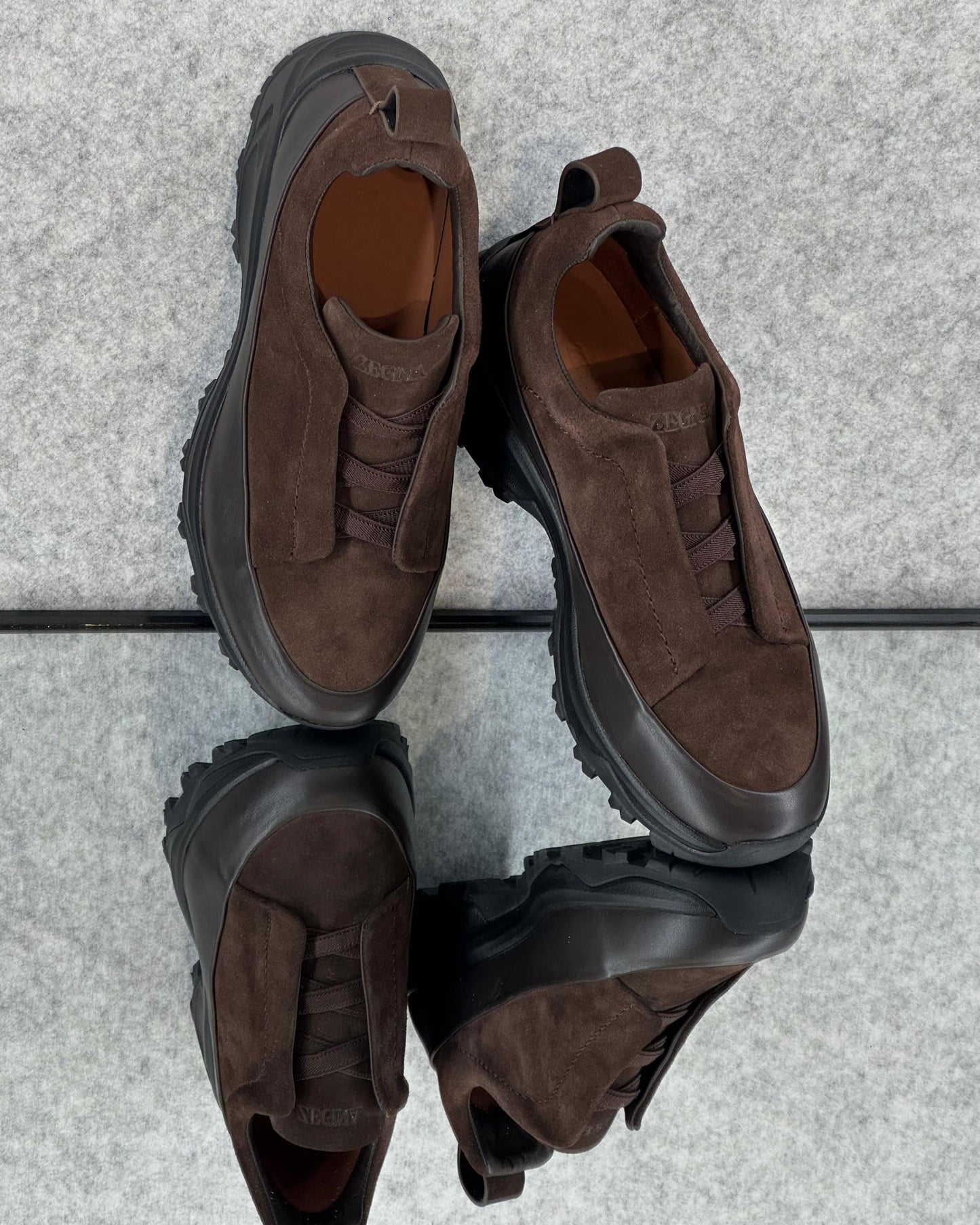 Premium luxury Zegna triple stitch Dark Brown
