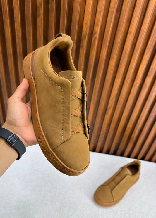 ZEGNA Triple Stitch SECONDSKIN brown nubuck