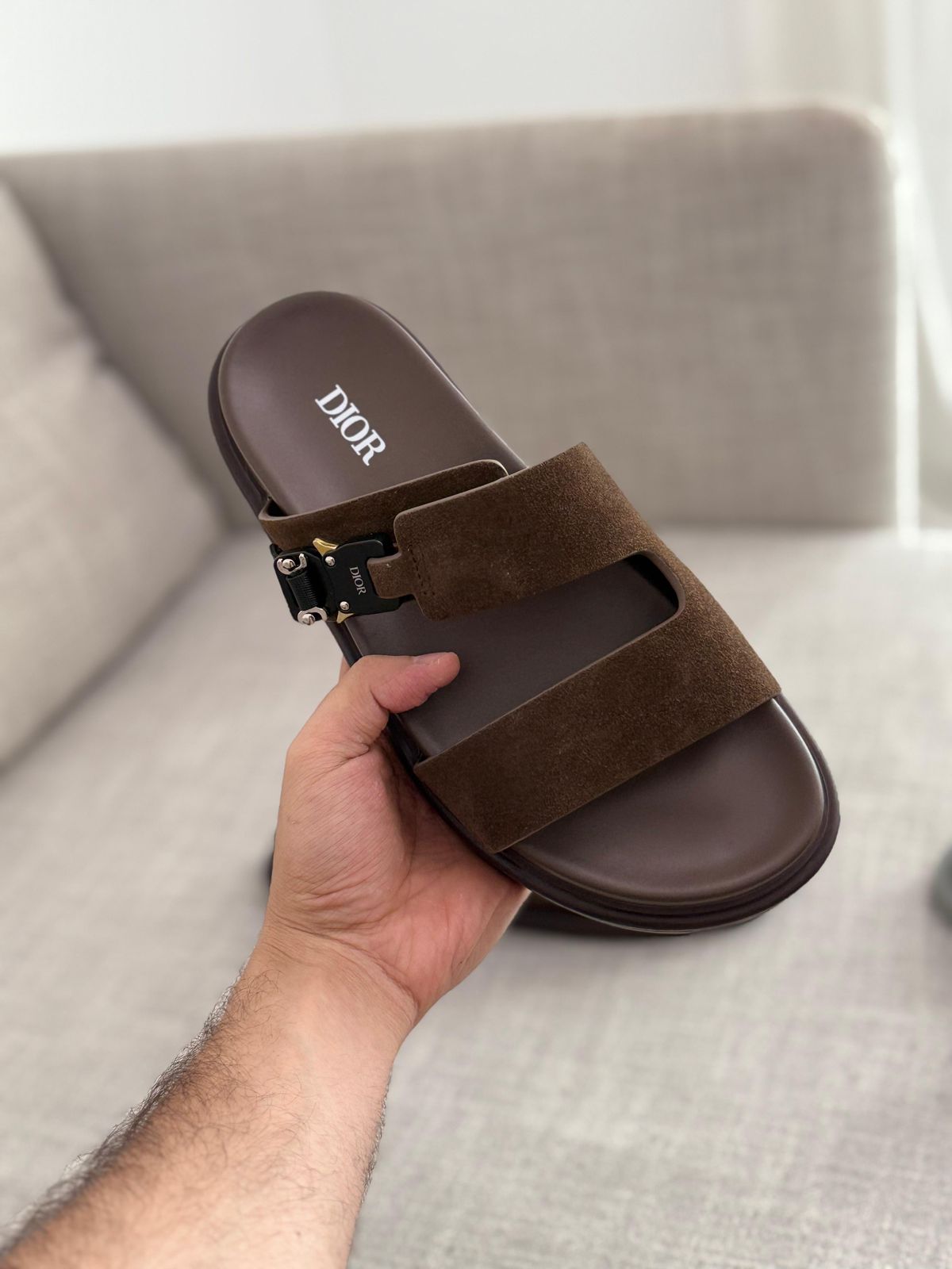 Dior Aqua Sandal Brown suede