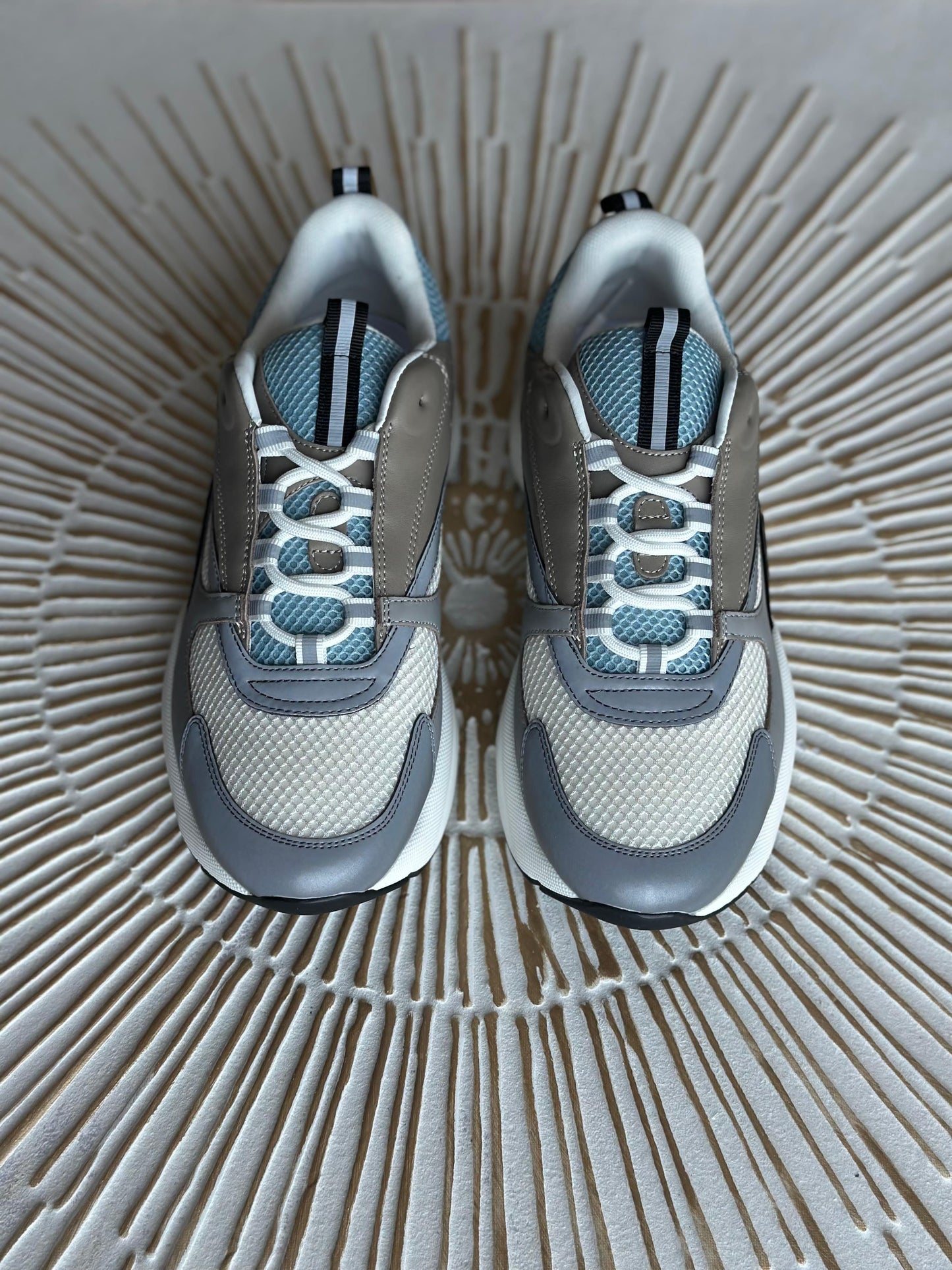 Dior B22 Men’s Mesh Sneakers – Grey & Blue