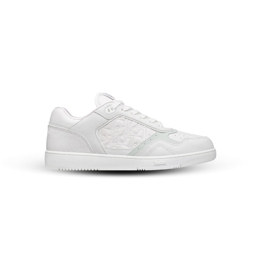 Dior B27 Uptown Low-Top Sneakers – White & Grey Smooth Calfskin with Dior Oblique Jacquard (Men’s)
