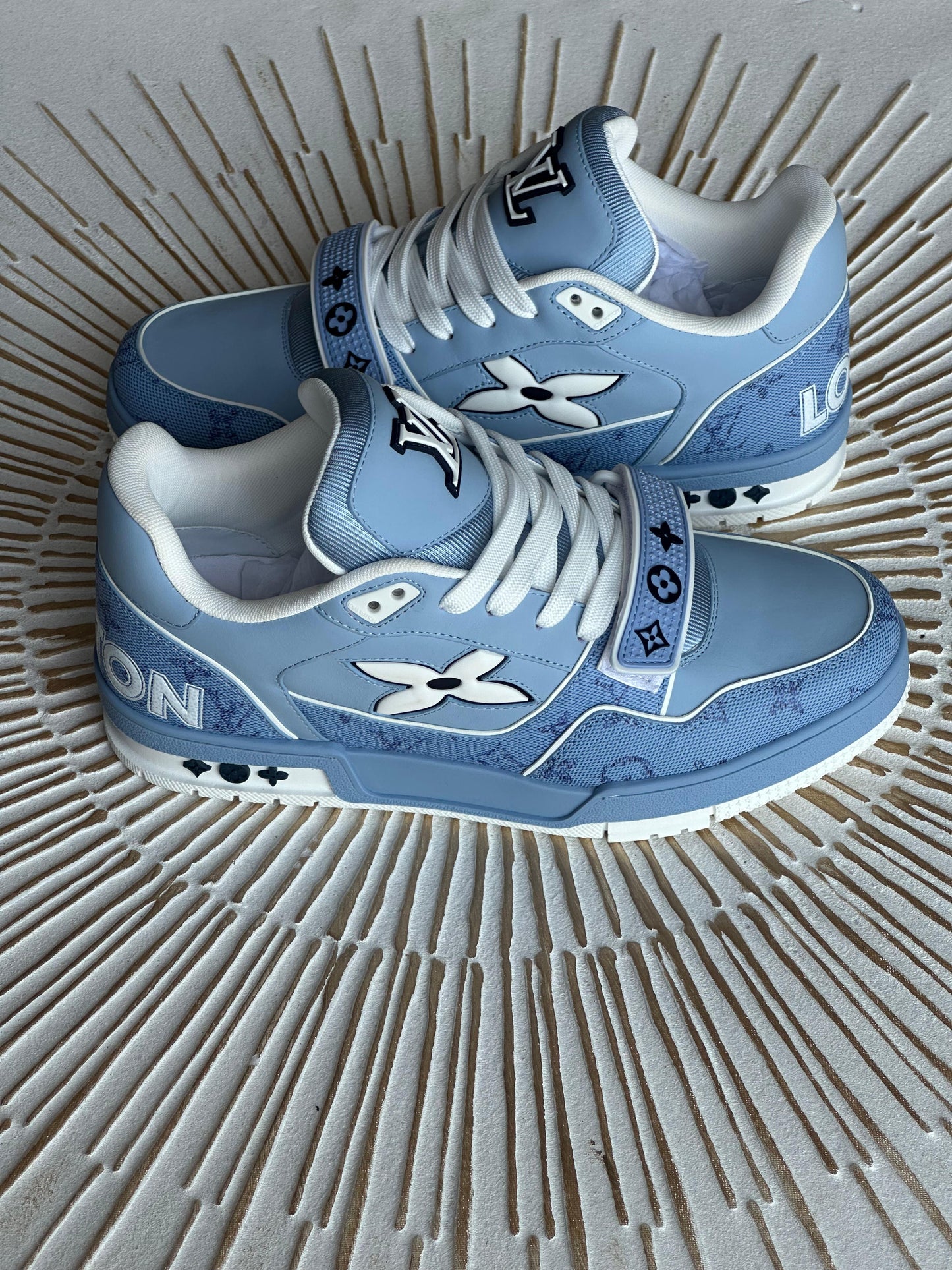 Louis Vuitton LV Trainer Sneaker – Monogram-Debossed Nubuck Calf Leather (Style 1AHTV9, Men’s)