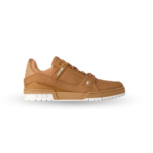 Louis Vuitton LV Trainer Sneaker – Beige Monogram Denim & Grained Calf Leather (Men’s)