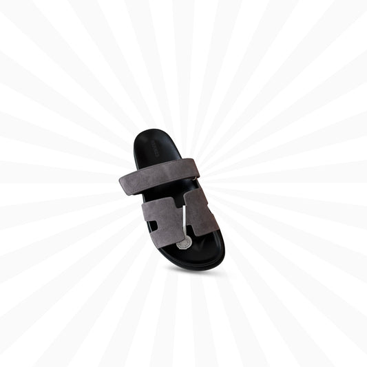 Hermès Chypre Sandal in Light Grey Calfskin – Techno Slip-On with Adjustable H-Strap