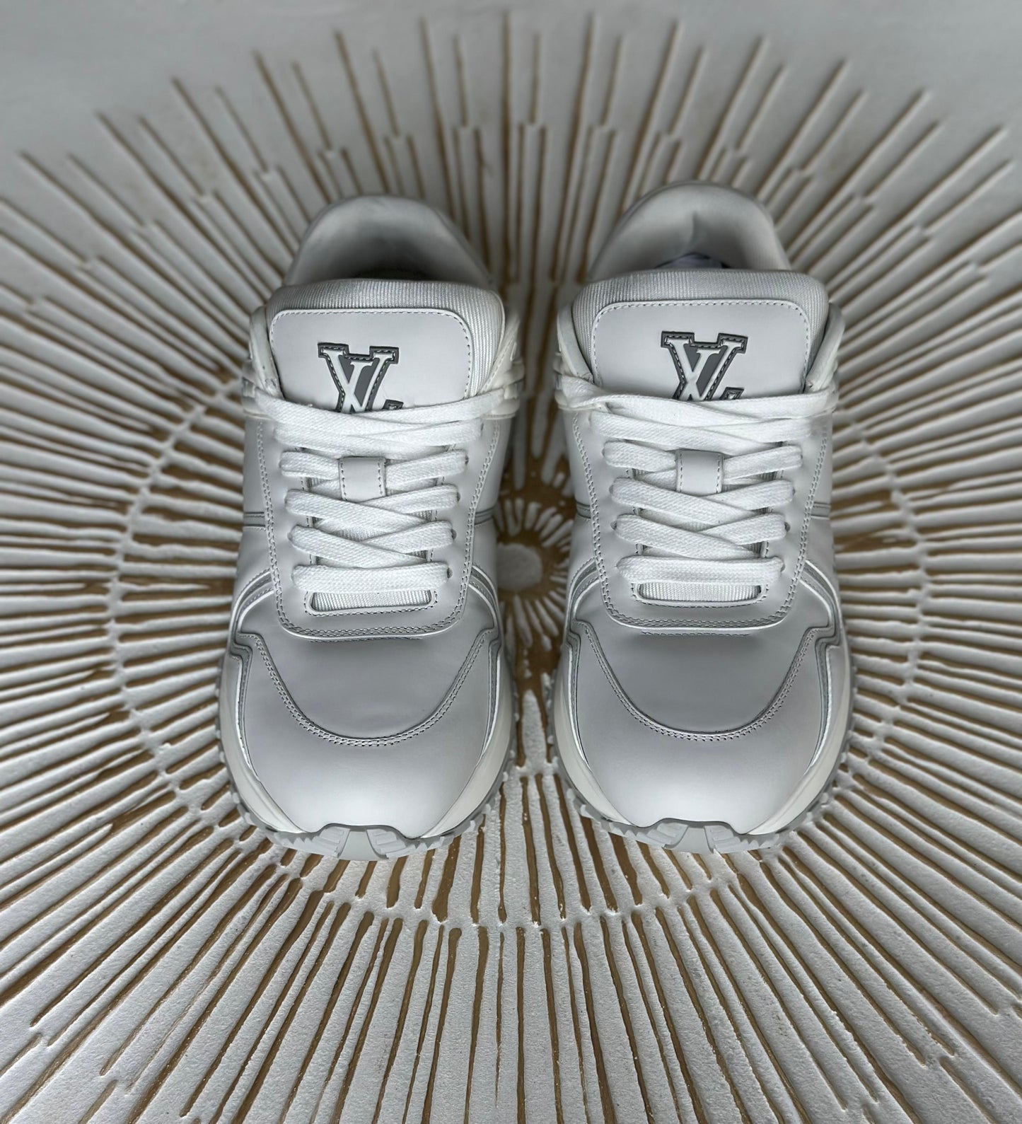 Louis Vuitton Run Away Maxi Sneaker – Oversized White Calf Leather (Style 1AHSRL, Men’s)