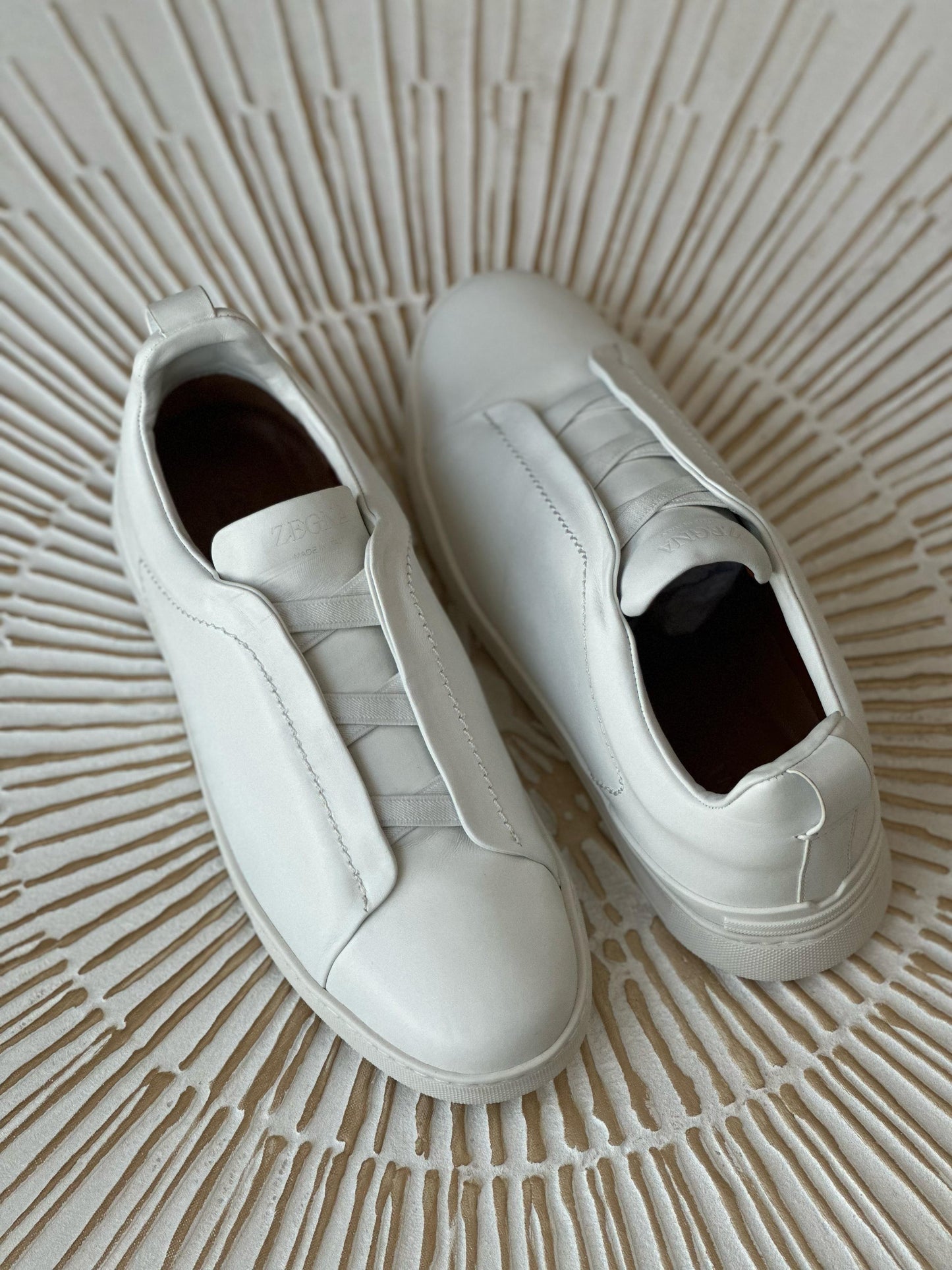 White Triple Stitch™ SECONDSKIN Sneakers| Zegna