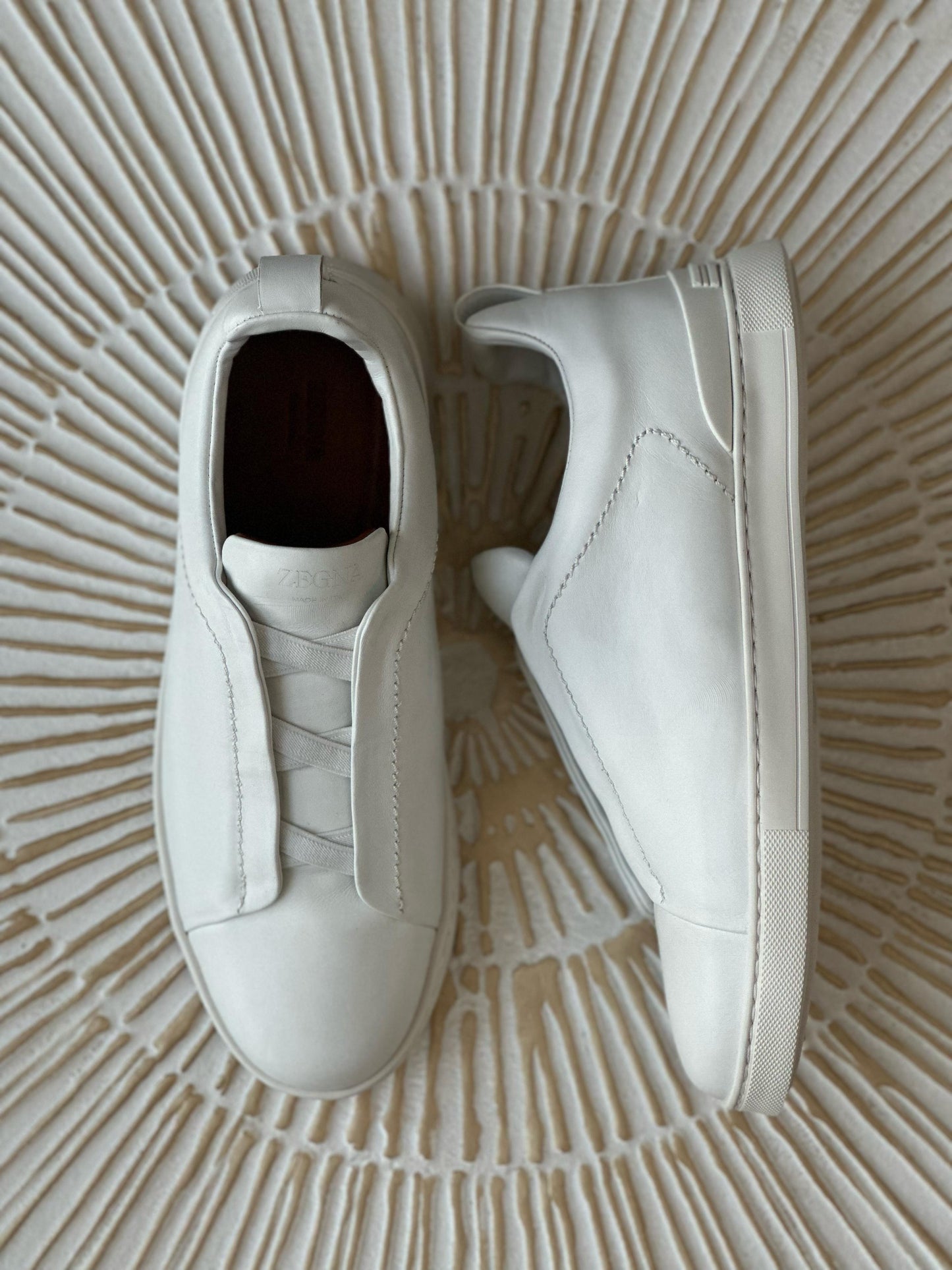 White Triple Stitch™ SECONDSKIN Sneakers| Zegna