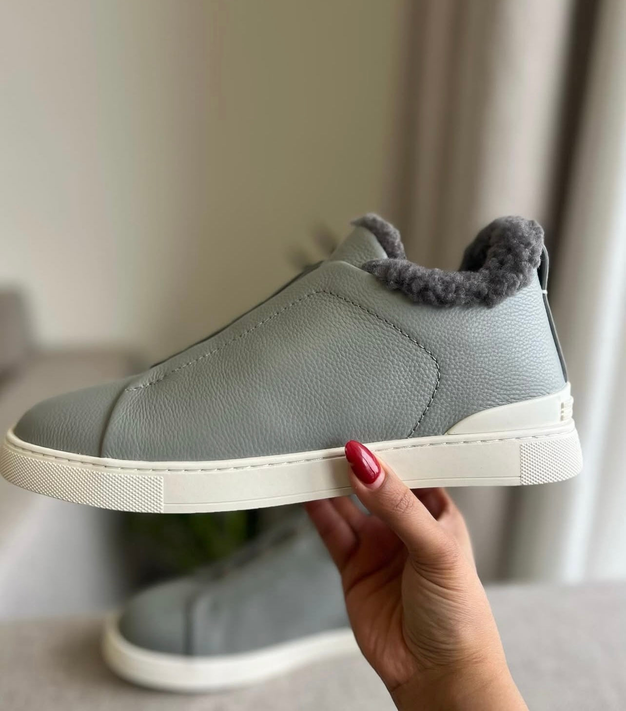 Zegna Triple Stitch Leather & Alligator Embossed Sneakers