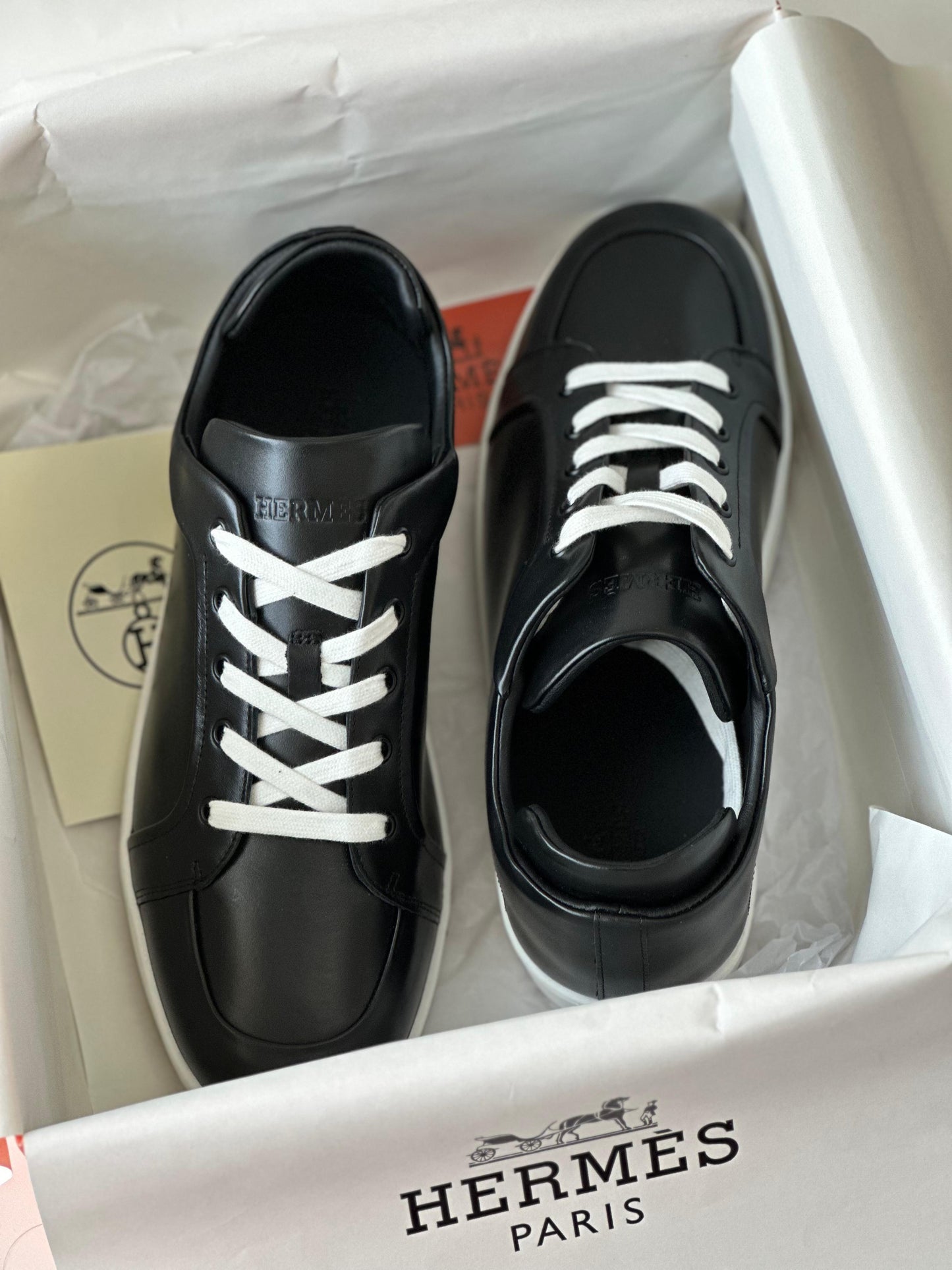 Hermès Sneaker – Black Calfskin & Suede Goatskin Low-Top (Men’s)