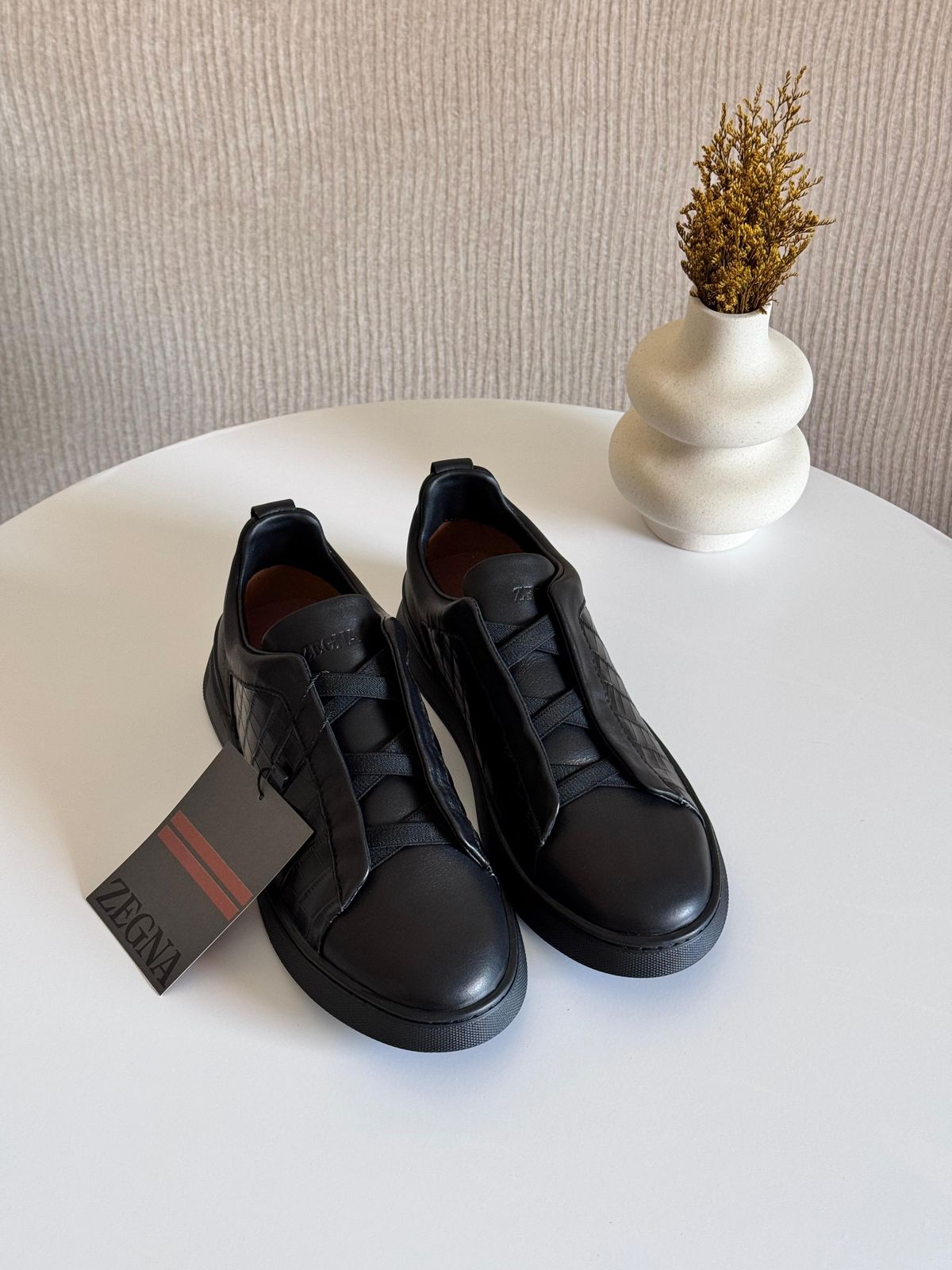 Zegna Black crocodile leather Triple Stitch™ Sneakers – Everyday luxury low top