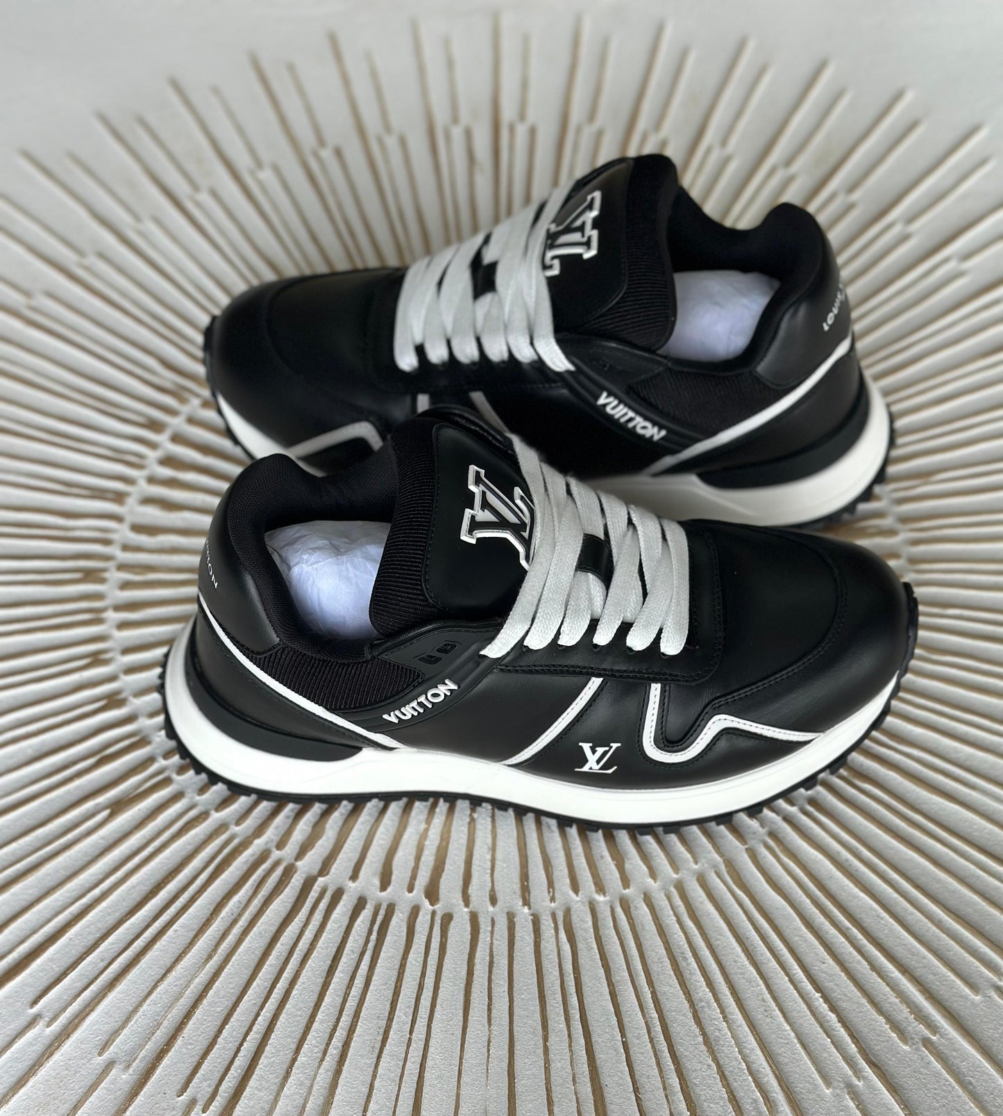 Louis Vuitton Run Away Maxi Sneaker – Black Calf Leather (Style 1AHSRU, Men’s, Prefall 2025)