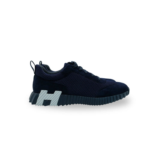 Hermès Bouncing Sneaker – Navy Mesh & Suede Goatskin (Men’s, Made in Italy)