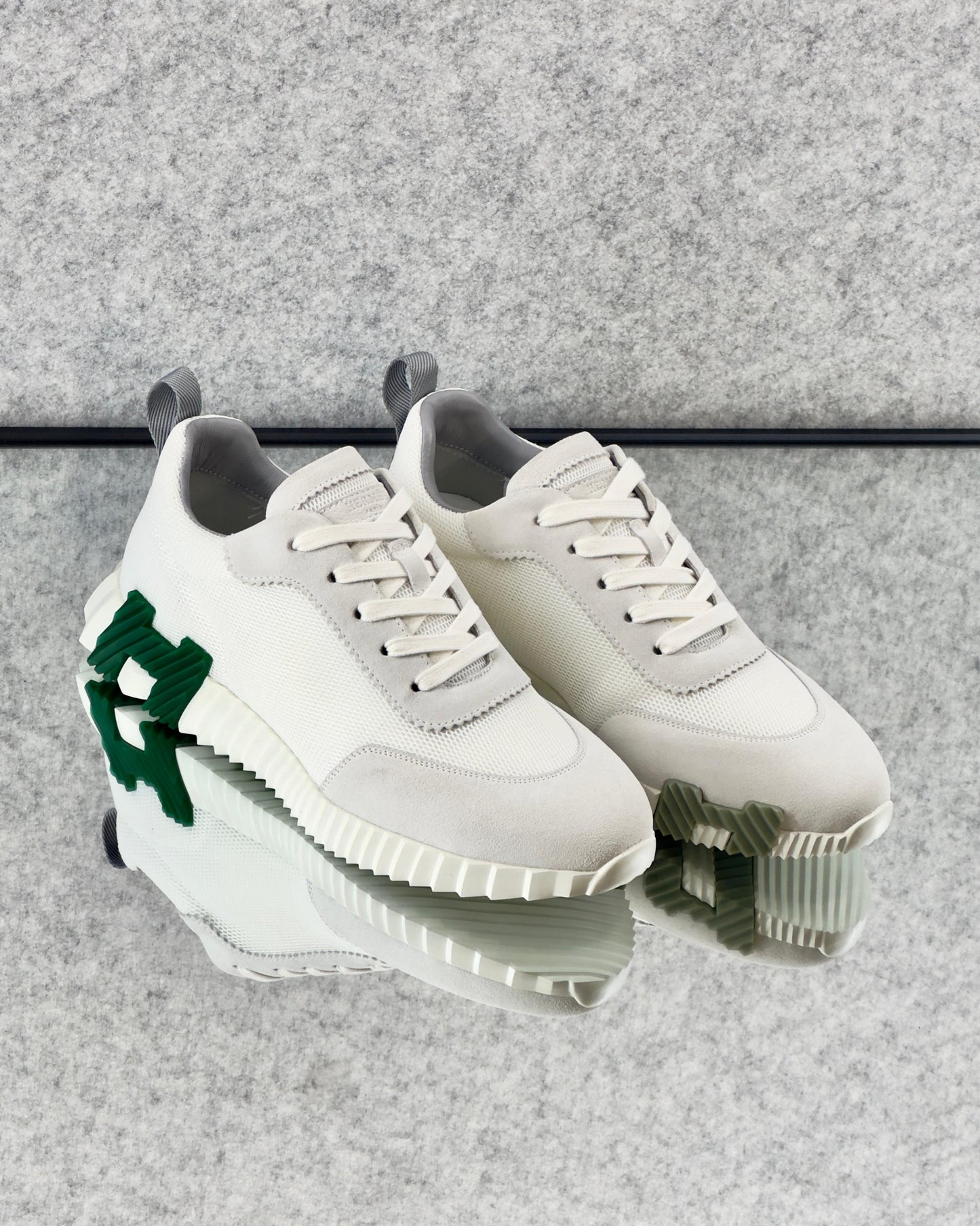Hermès Bouncing sneaker, crafted with a technical mesh upper, suede panels