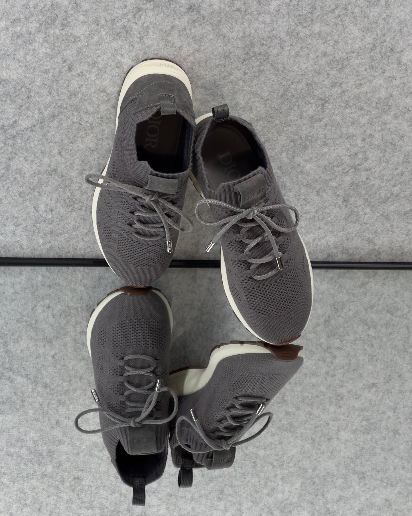 B80 Lounge sneakers, crafted from cashmere, wool, and silk knit with a suede panel.