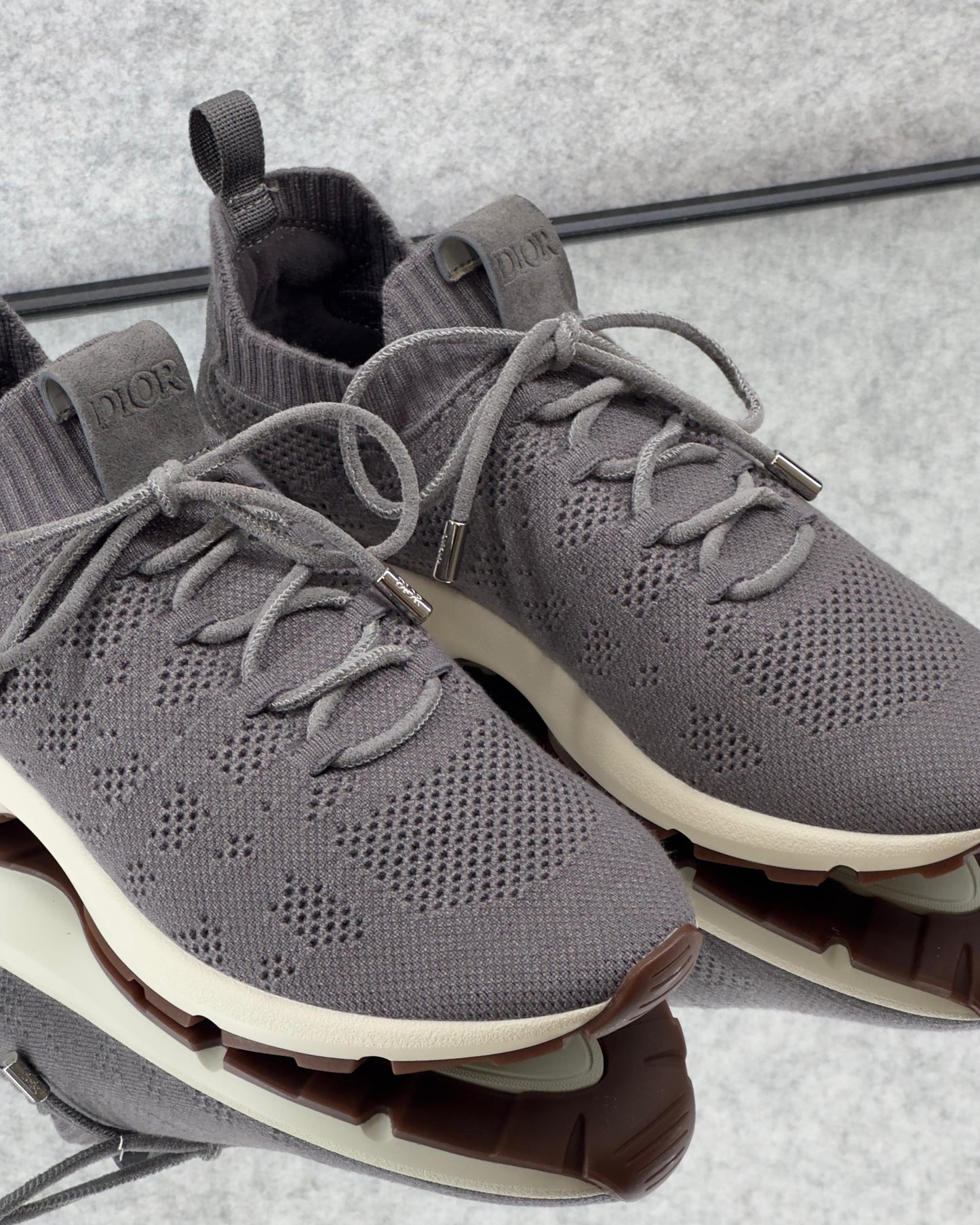 B80 Lounge sneakers, crafted from cashmere, wool, and silk knit with a suede panel.