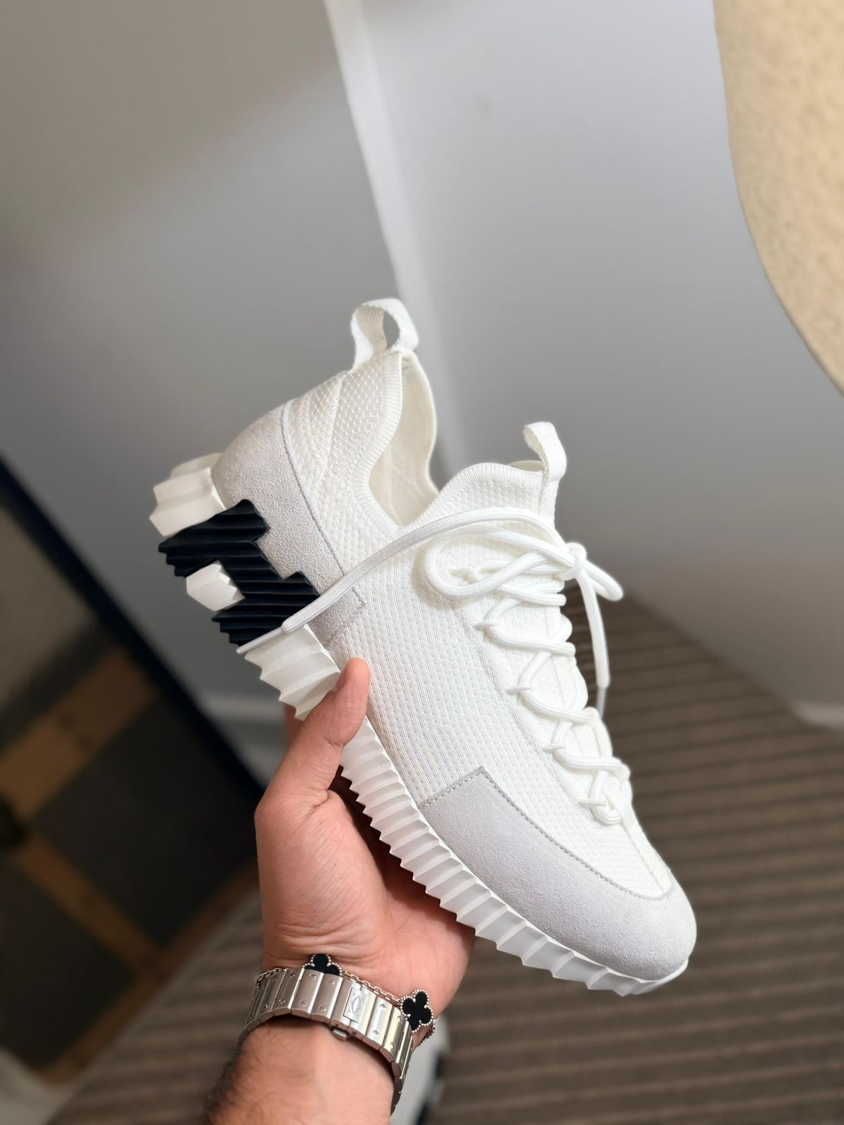 Hermès Paris Lift slip-on sneakers in white,