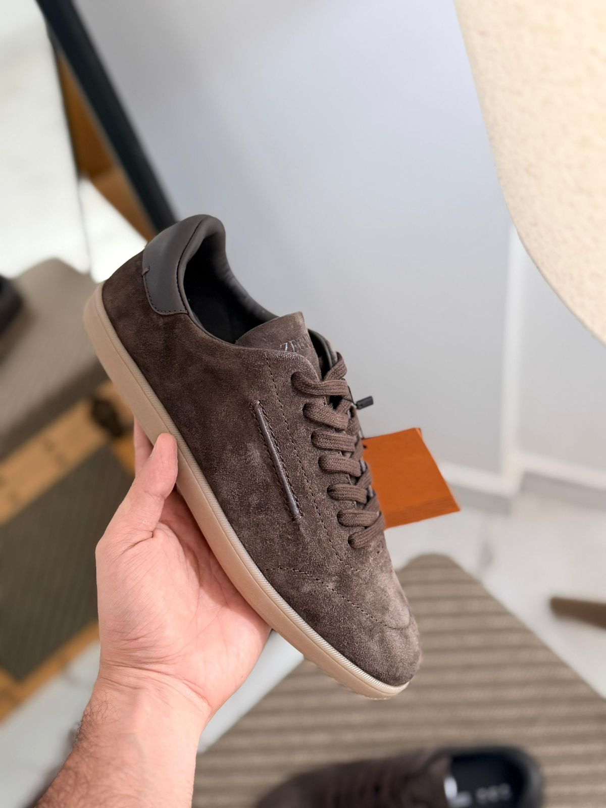 Zegna 232 Suede Sneakers in dark brown