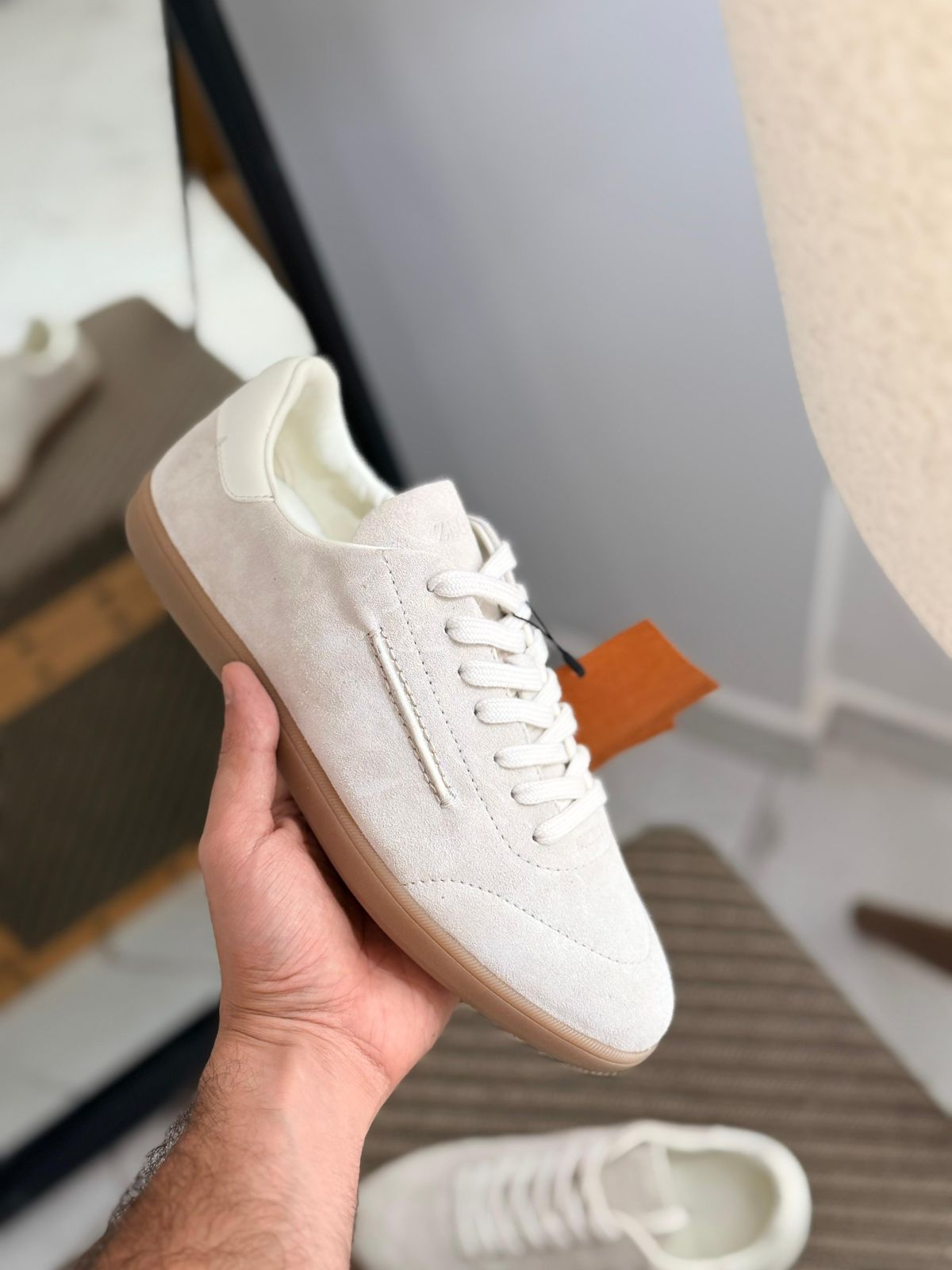 Zegna 232 Suede Sneakers in white.