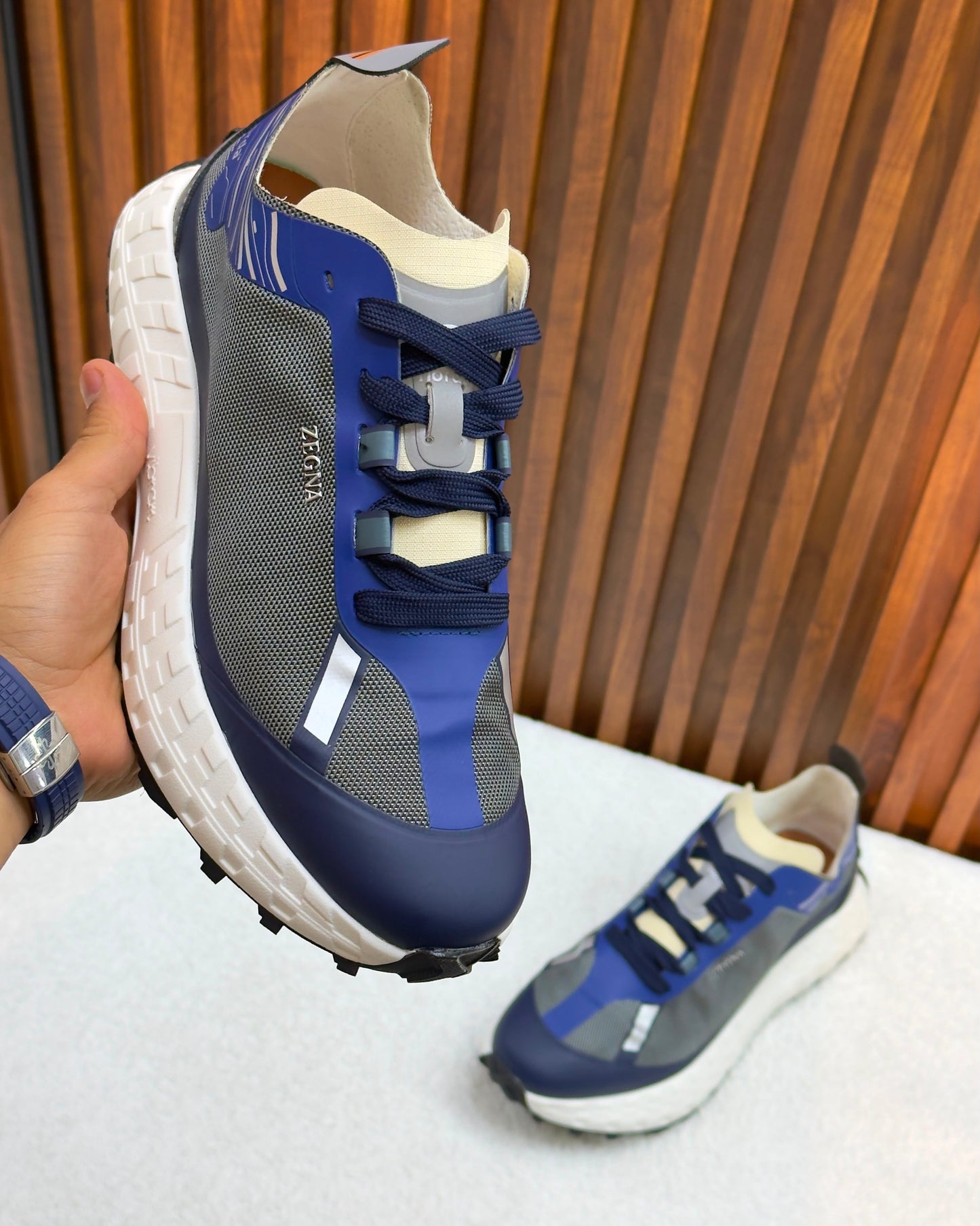 ZEGNA x norda™ black low-top Blue/White