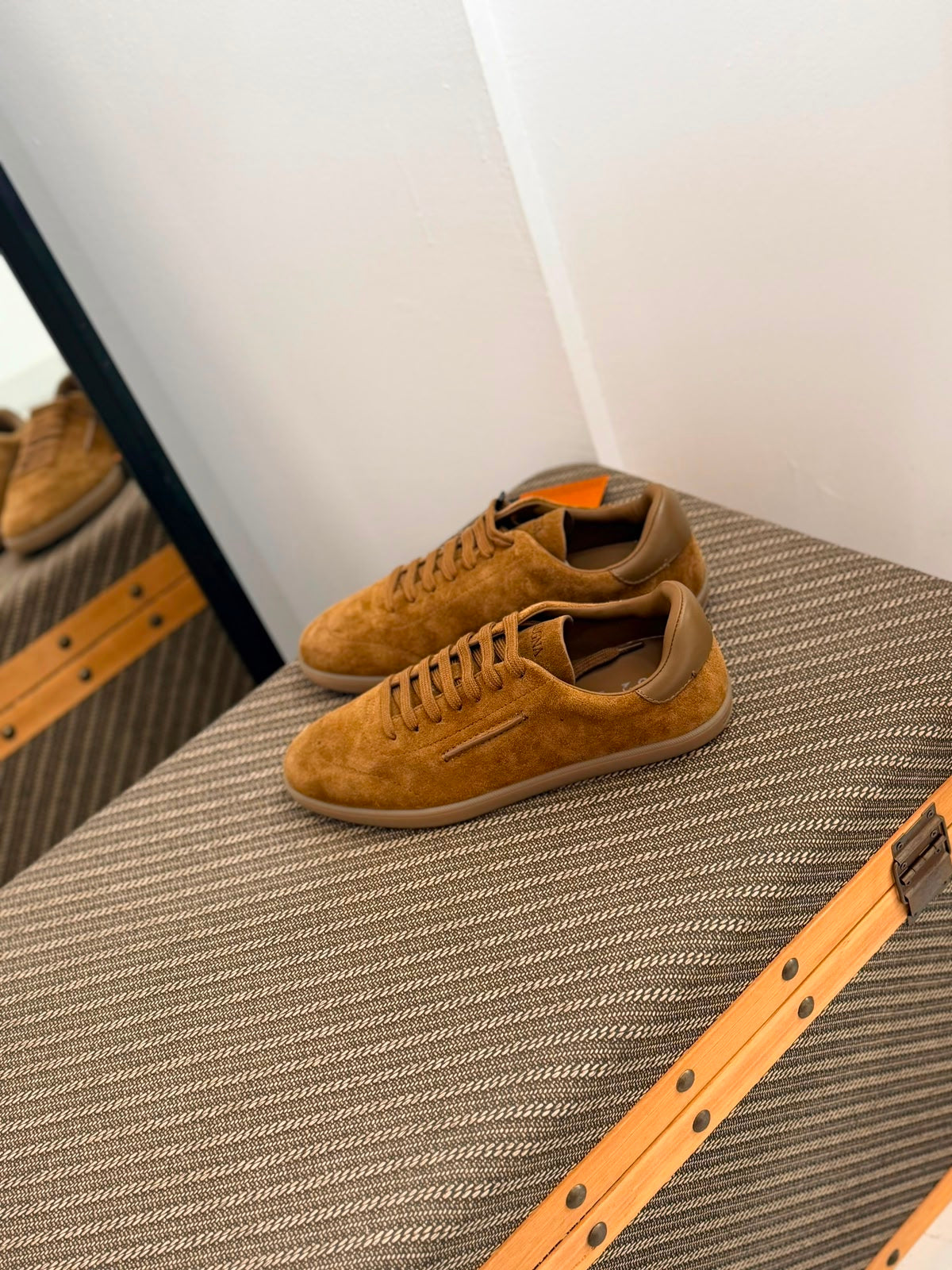 Zegna 232 Sneakers in  light brown suede