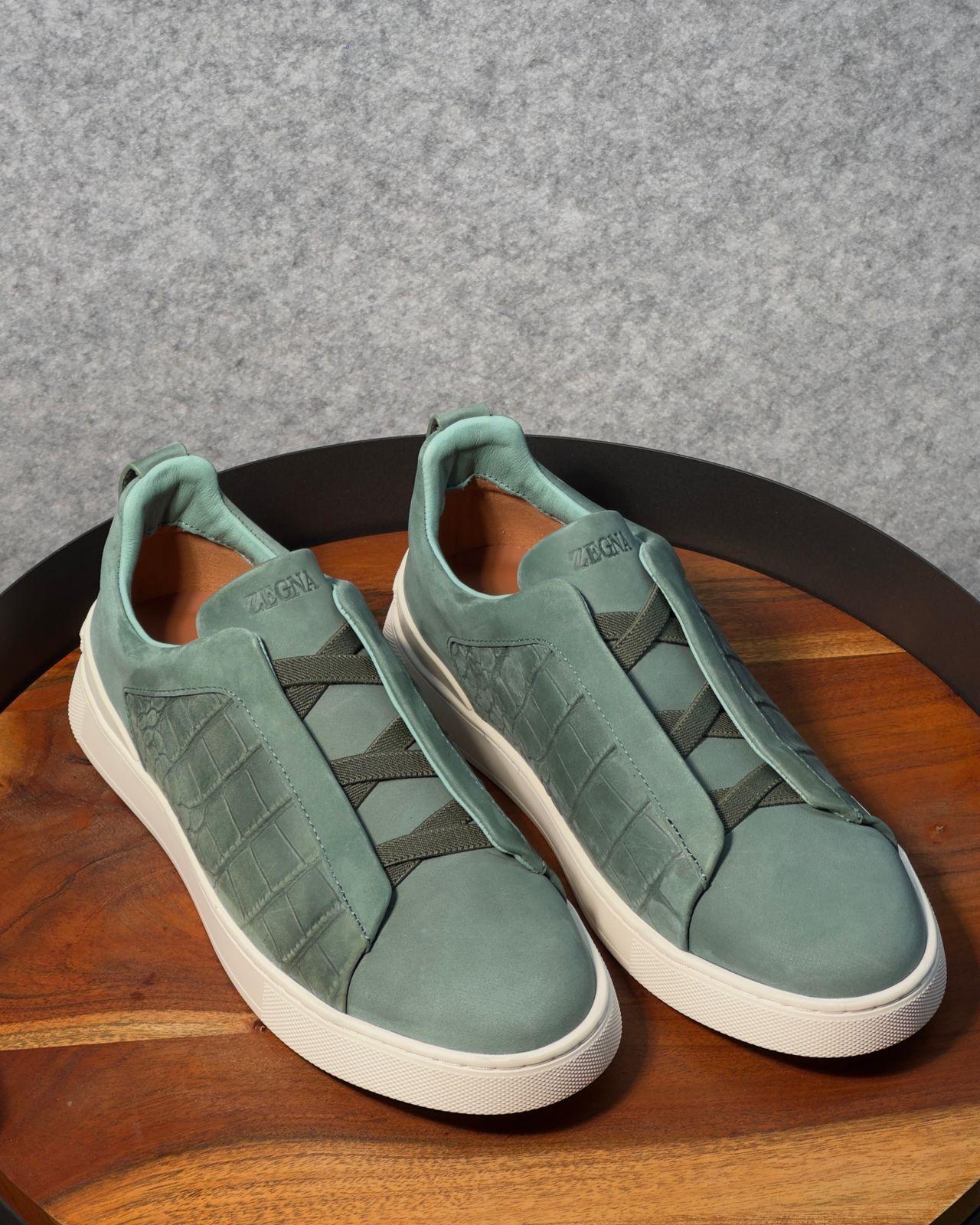 Zegna crocodile Triple stitch Green SecondSkin