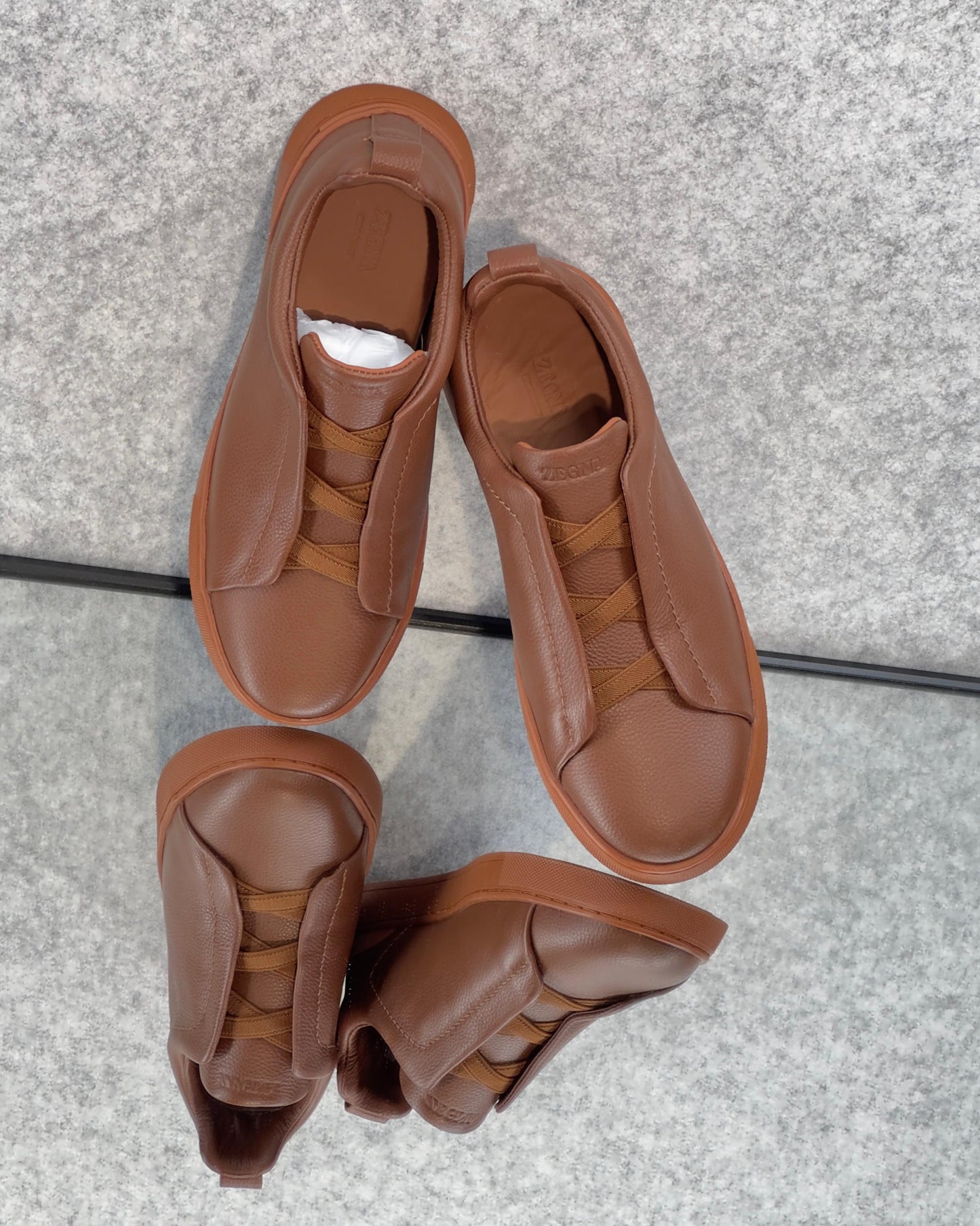 Premium luxury Zegna triple stitch foliage