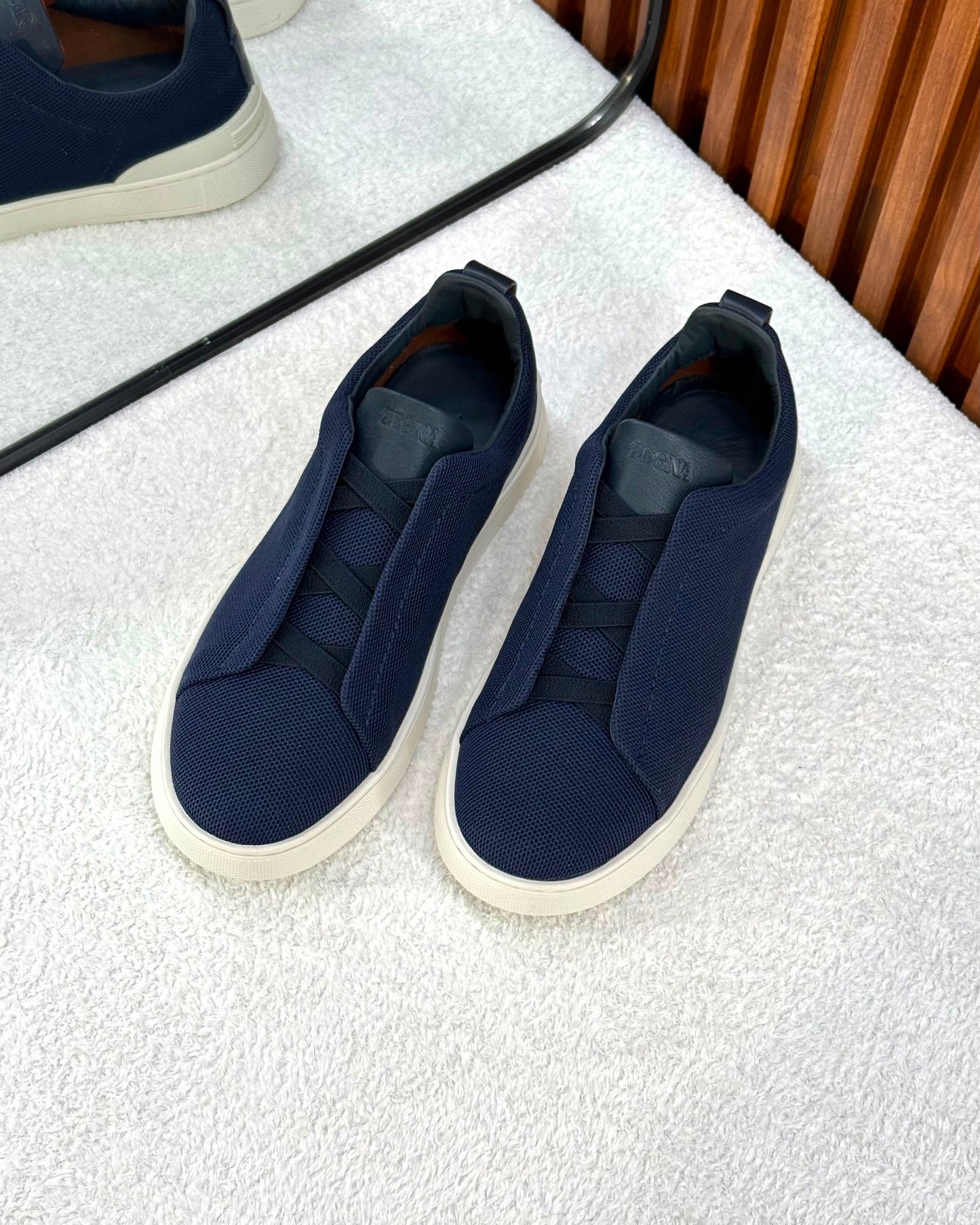 Zegna Triple Stitch Oasi Sneakers in blue