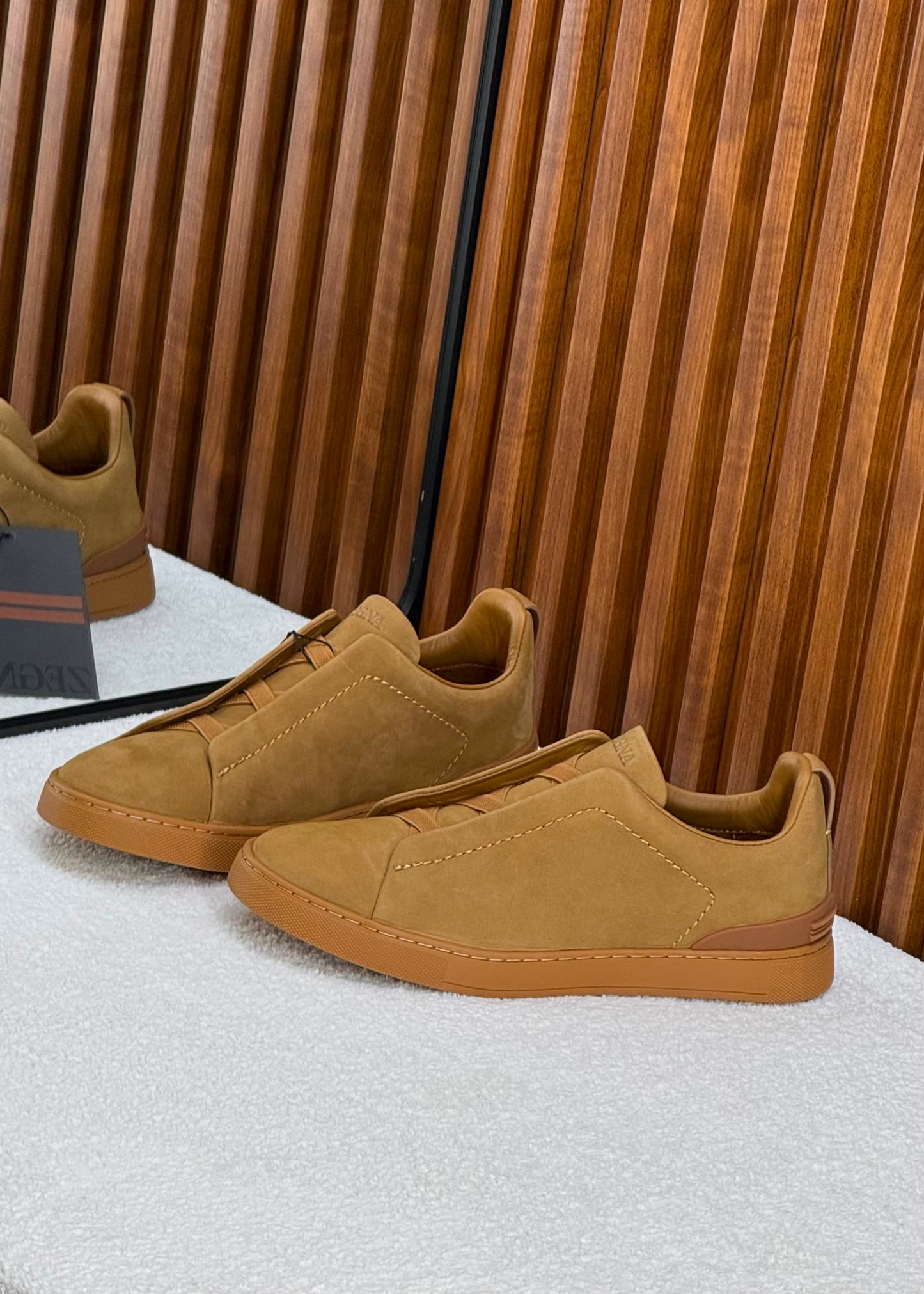 ZEGNA Triple Stitch SECONDSKIN  brown nubuck