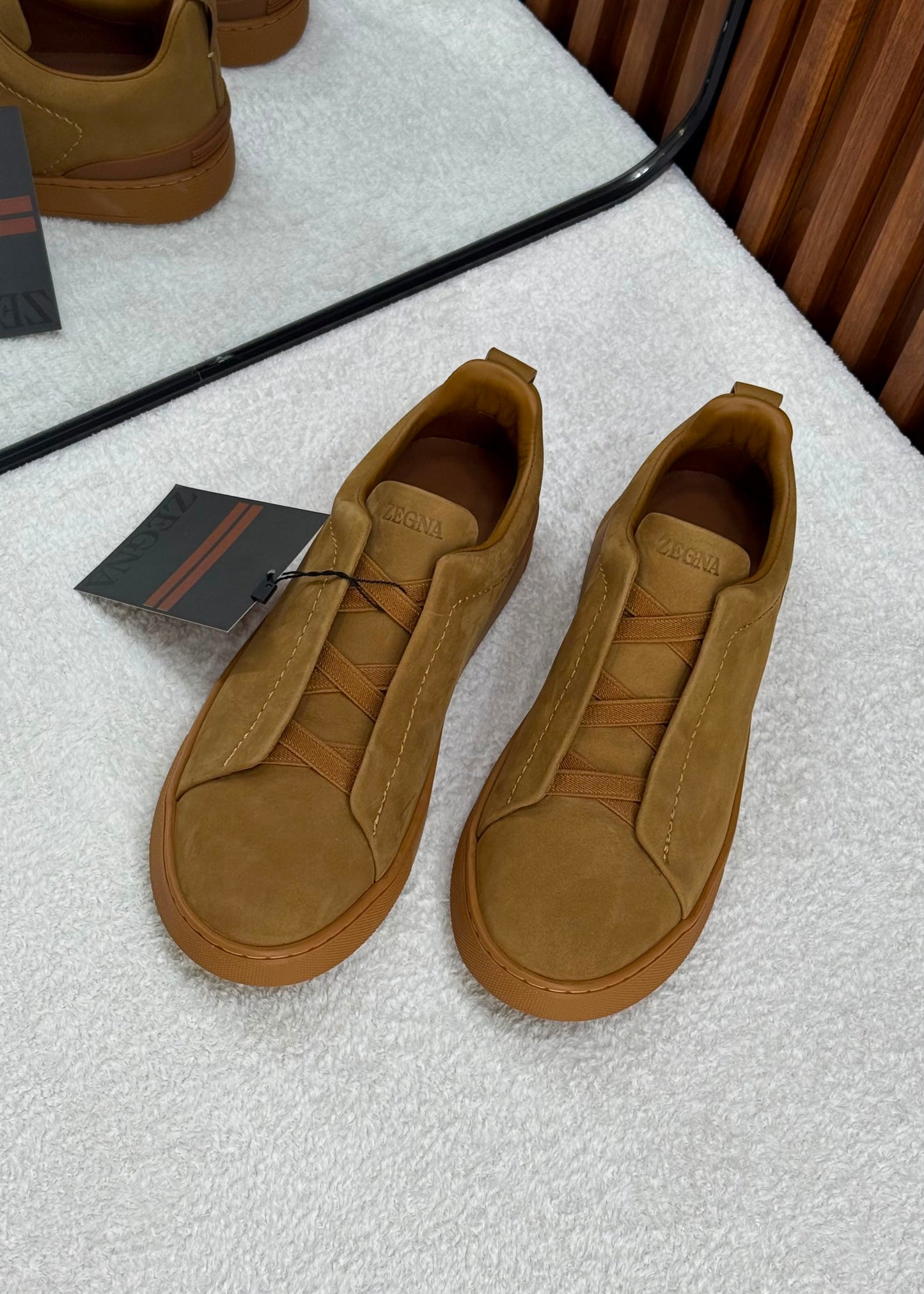 ZEGNA Triple Stitch SECONDSKIN  brown nubuck