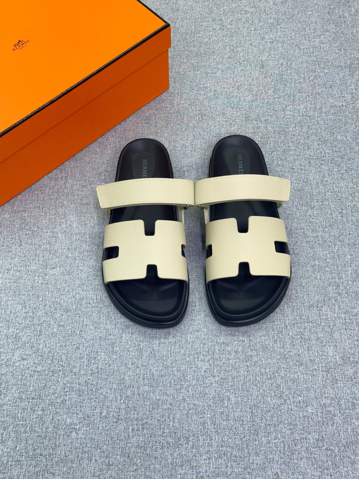 Hermès Chypre sandal, a men's techno-sandal anatomical rubber sole and an adjustable strap.