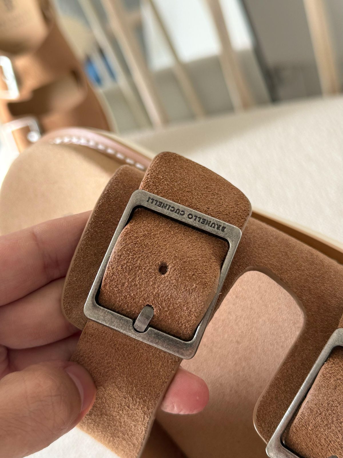 Brunello Cucinelli Urban Slide Sandals in Washed Suede Brown