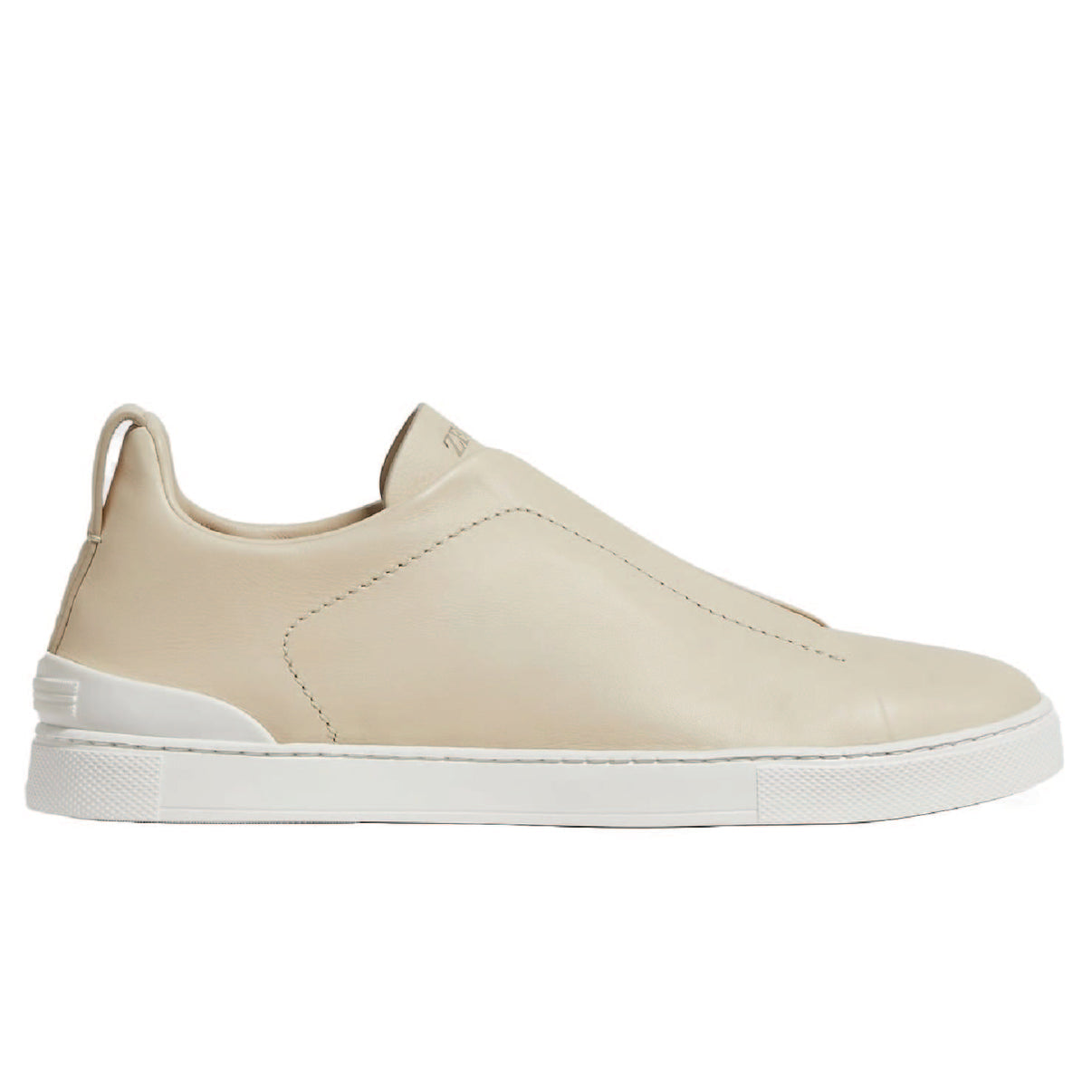 Premium luxury Zegna triple stitch dark cream