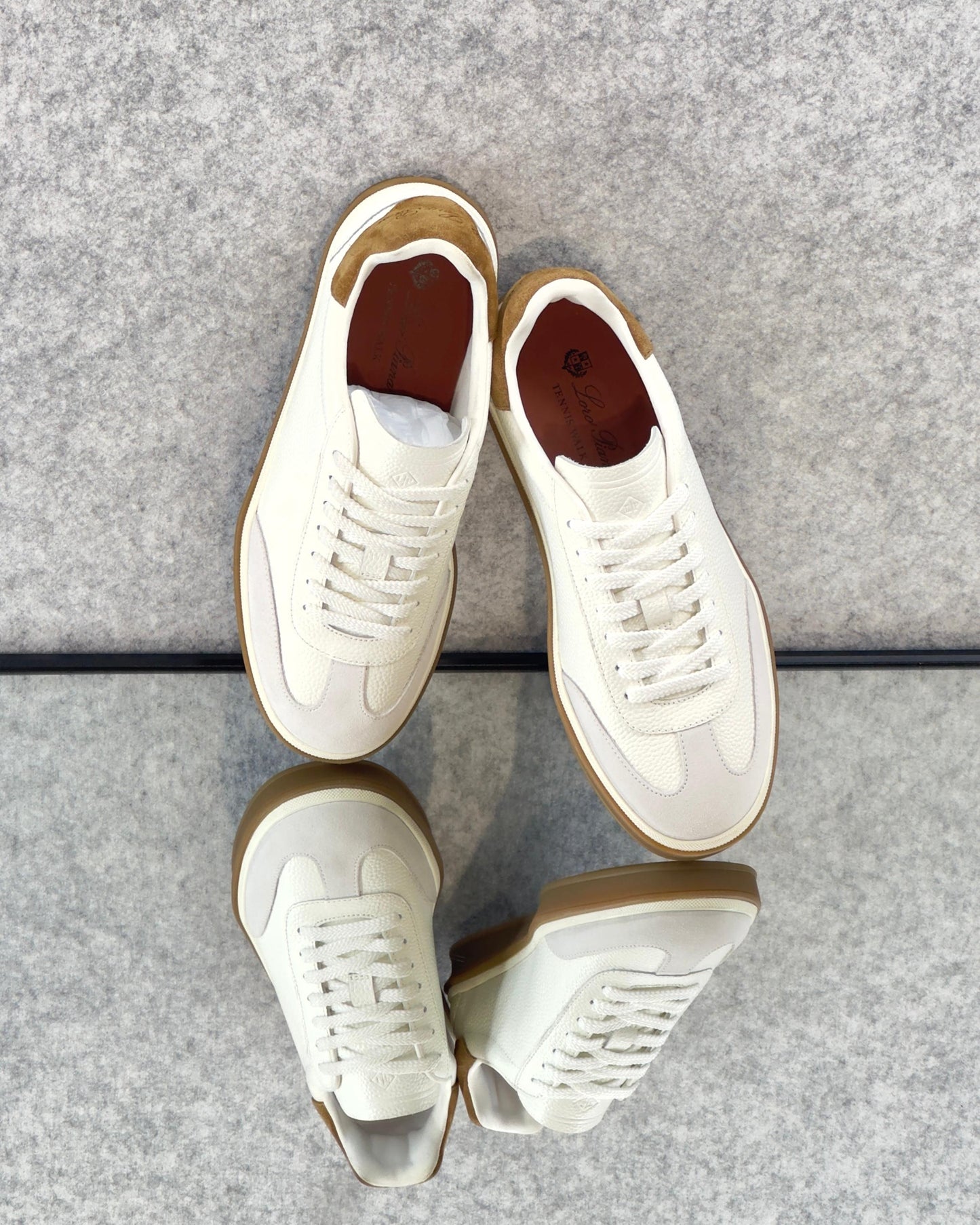 Loro Piana Tennis Walk Sneaker Deerskin White