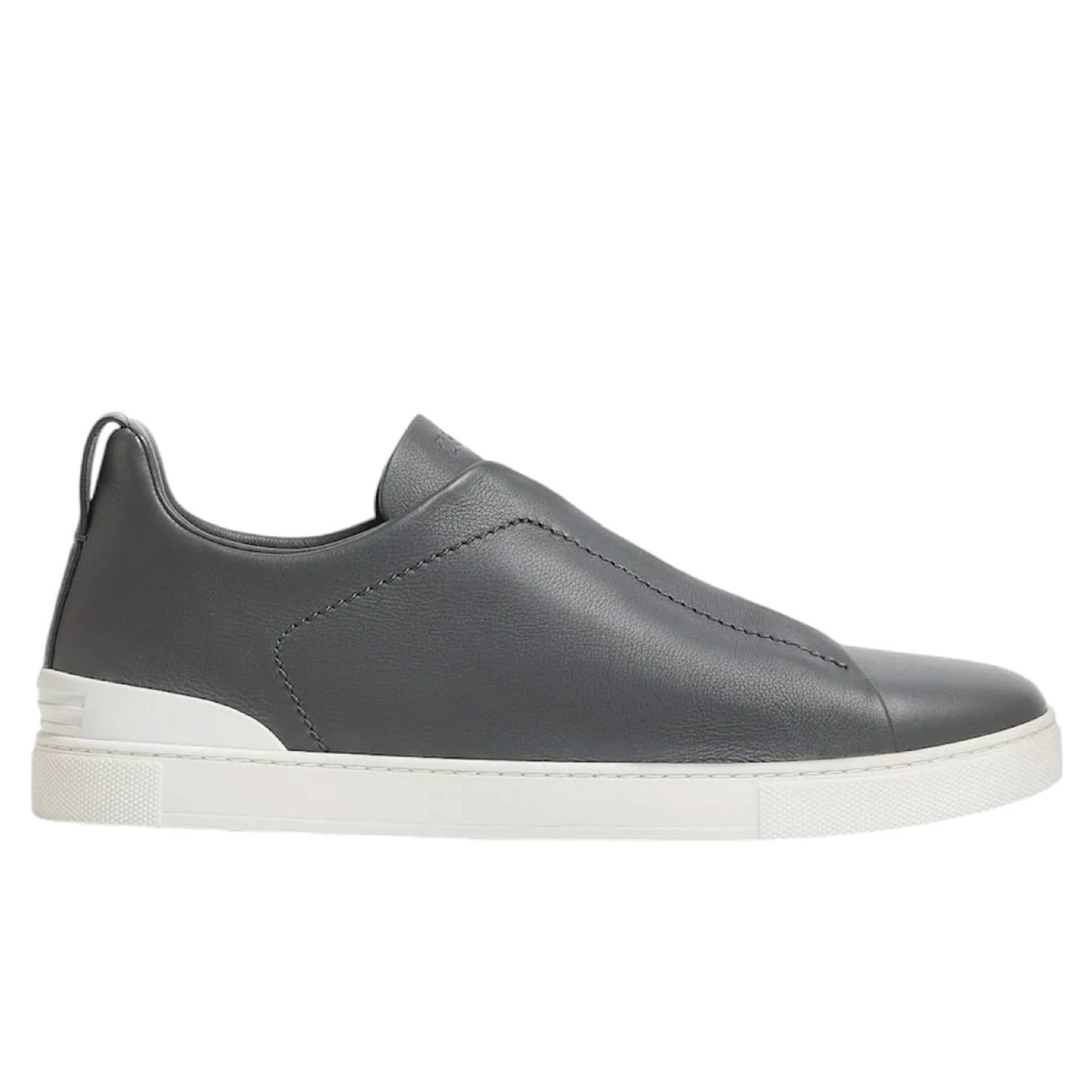 Premium luxury Zegna triple stitch Dark Grey Clean Leather
