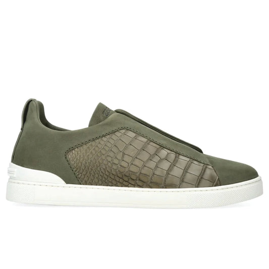 Zegna crocodile Triple stitch Green SecondSkin