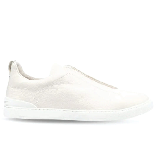Premium luxury Zegna triple stitch white
