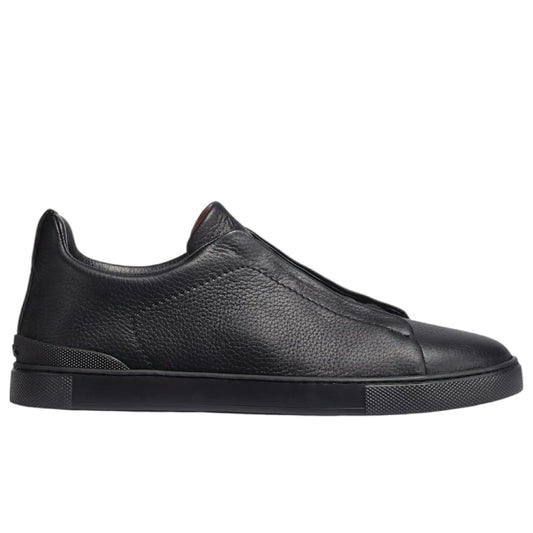 Premium luxury Zegna triple Stitch black