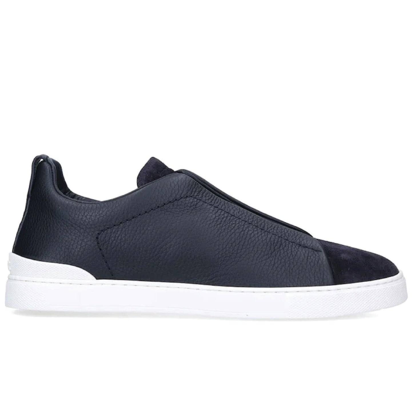 Zegna Triple Stitch blue leather and suede