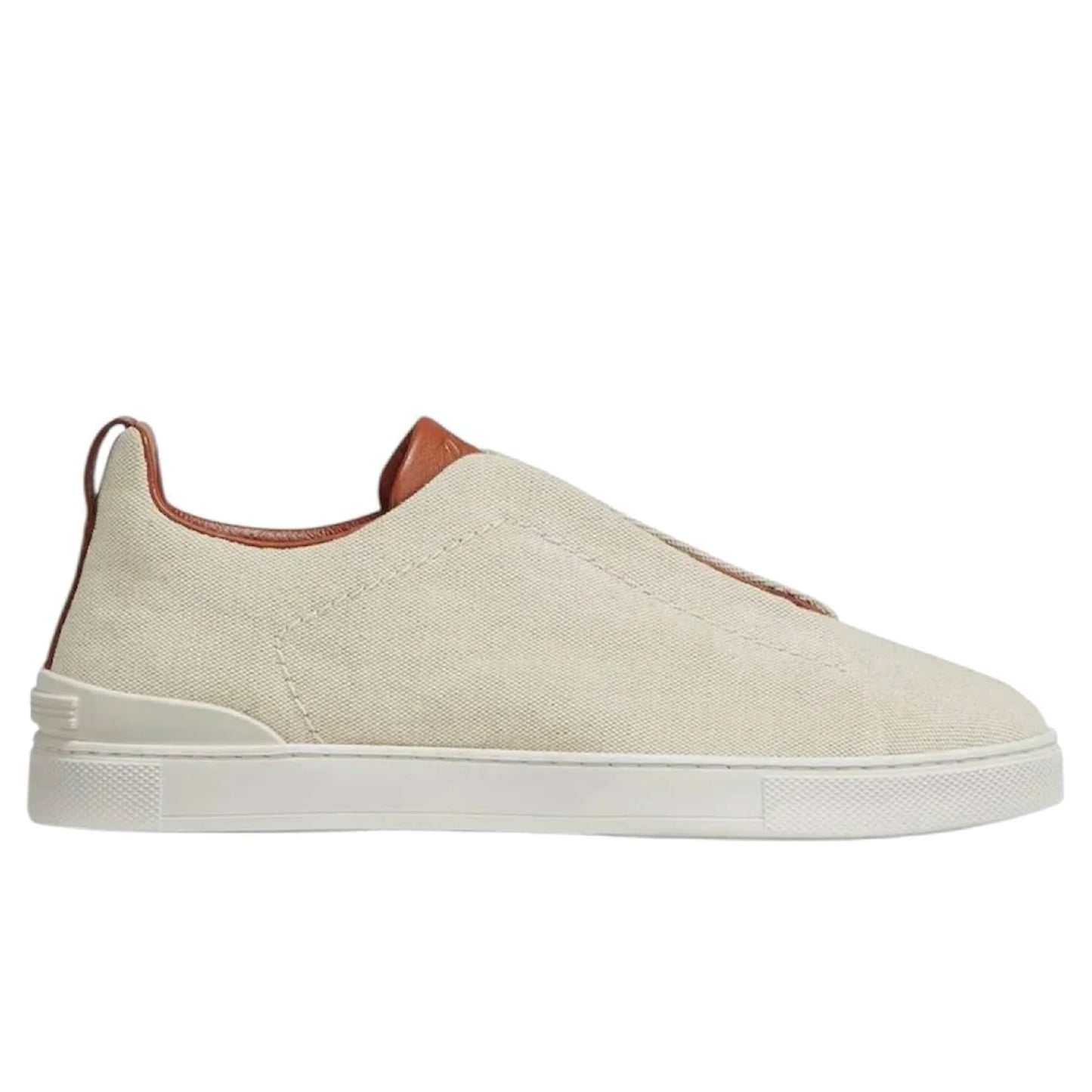 Premium luxury Zegna triple stitch light beige Canvas