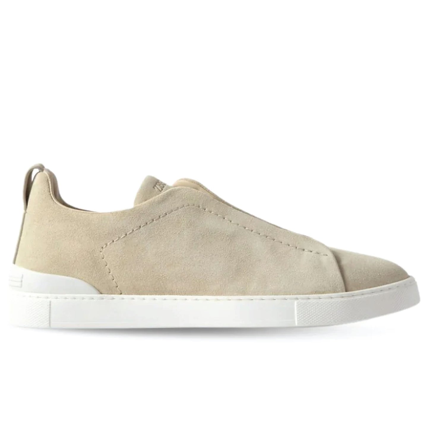 Zegna Light Beige Cotton Linen & Leather Triple Stitch™ Slip-On Sneakers – SS26