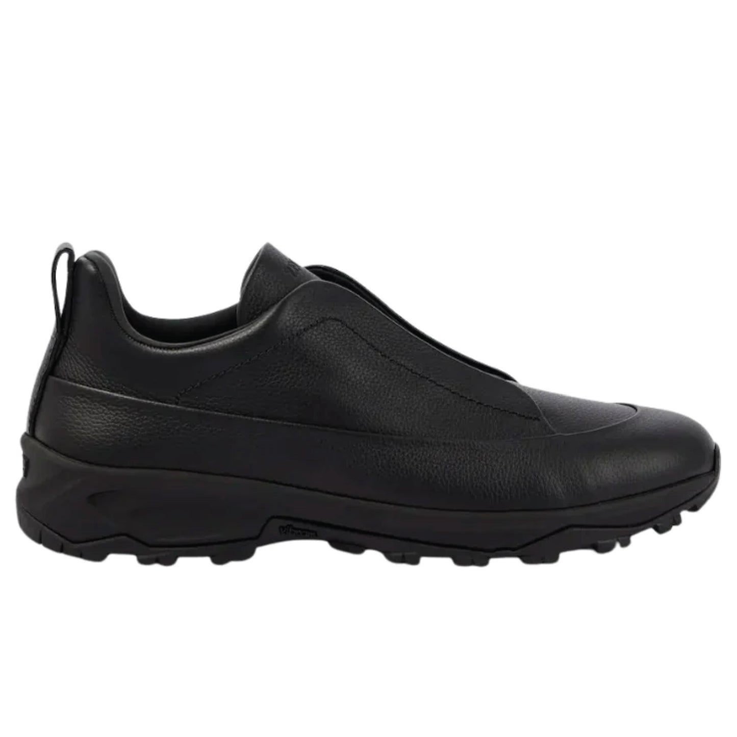 Zegna Triple Stitch™ Monte Sneakers – Black Calf Leather Slip-On with Vibram® Sole