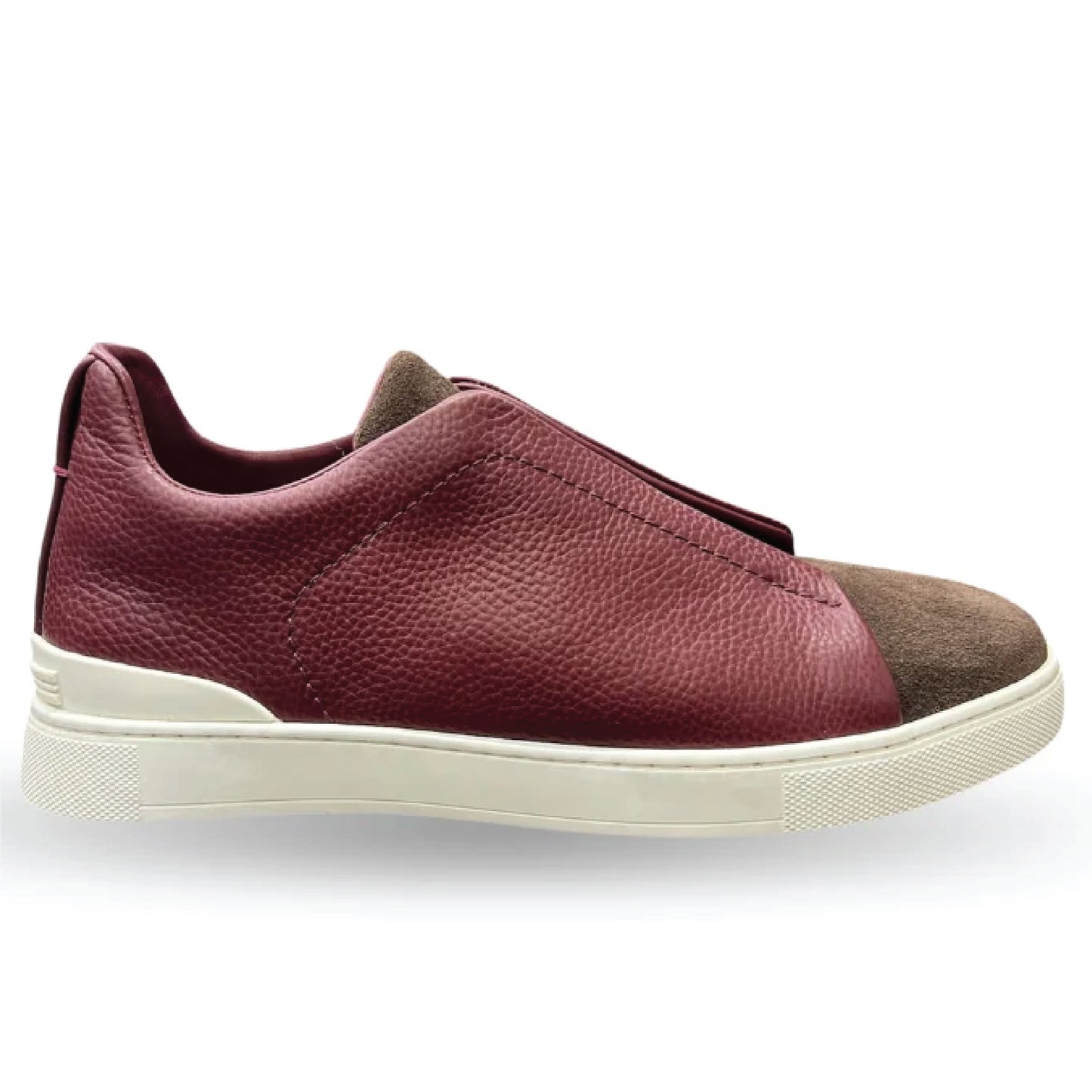 ZEGNA Suede Triple Stitch Low Top Sneaker | Violet