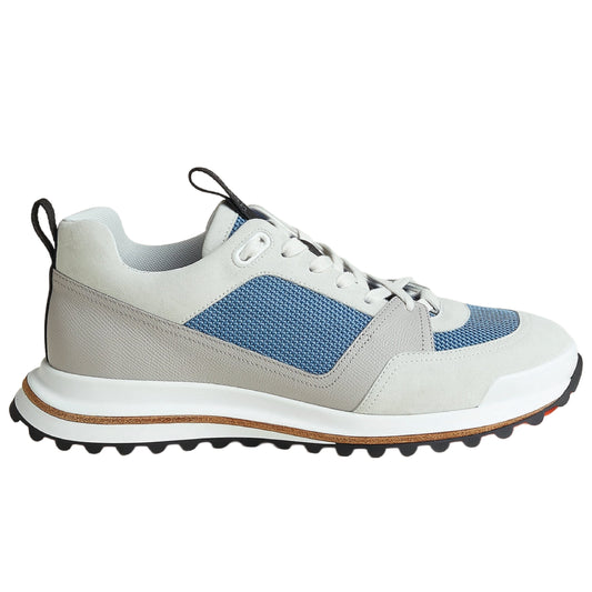 Hermès Leader Sneaker in technical twill, calfskin, and suede goatskin.