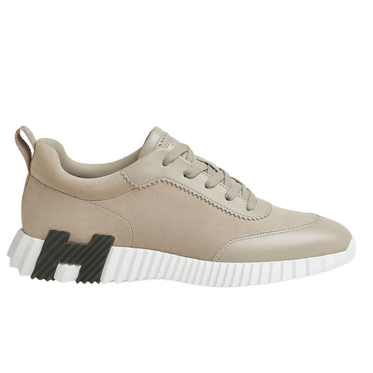 Hermès Bouncing Sneakers, crafted from beige suede goatskin